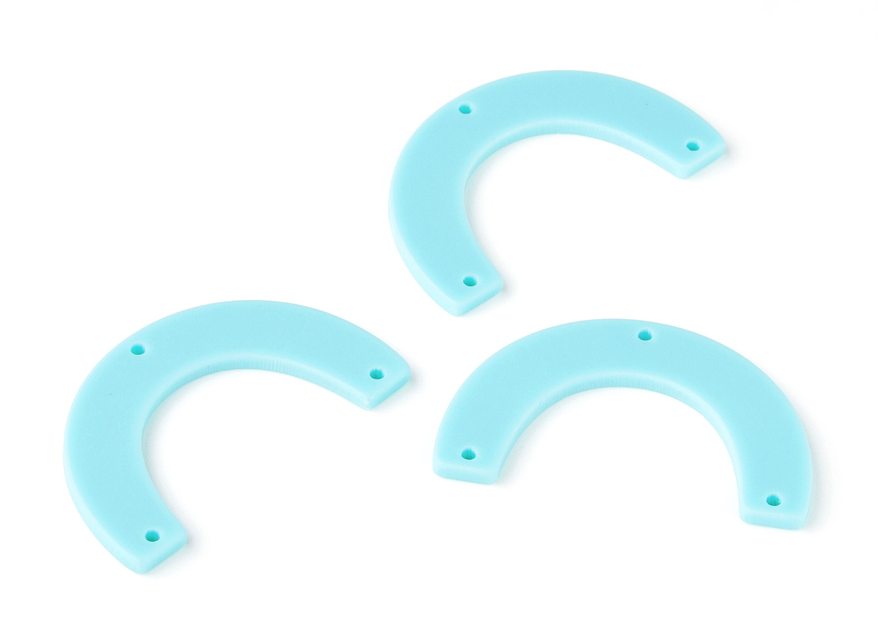 Acetate U Earring Charms - 3 Holes - U Pendant - Earring Findings - Jewelry Supplies - Color Code: A131 - 38.12x22.88x2.48mm - AC1329A - DOMEDBAZAAR