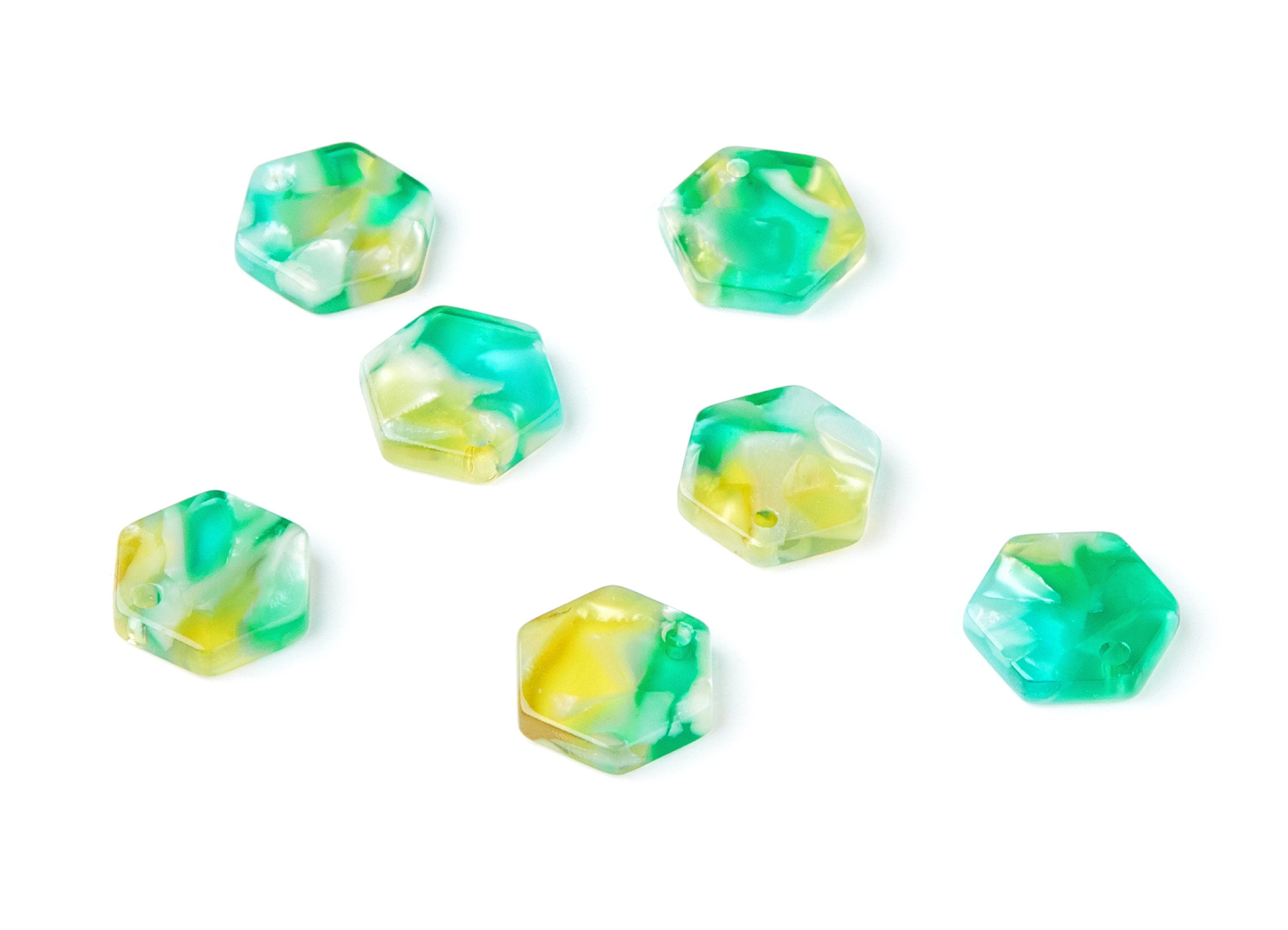 Acetate Hexagon Earring Charms - Hexagon Shaped Pendant - Earring Findings - Jewelry Supplies - Color Code: A75 - 12x11x2.56mm - AC1121K - DOMEDBAZAAR
