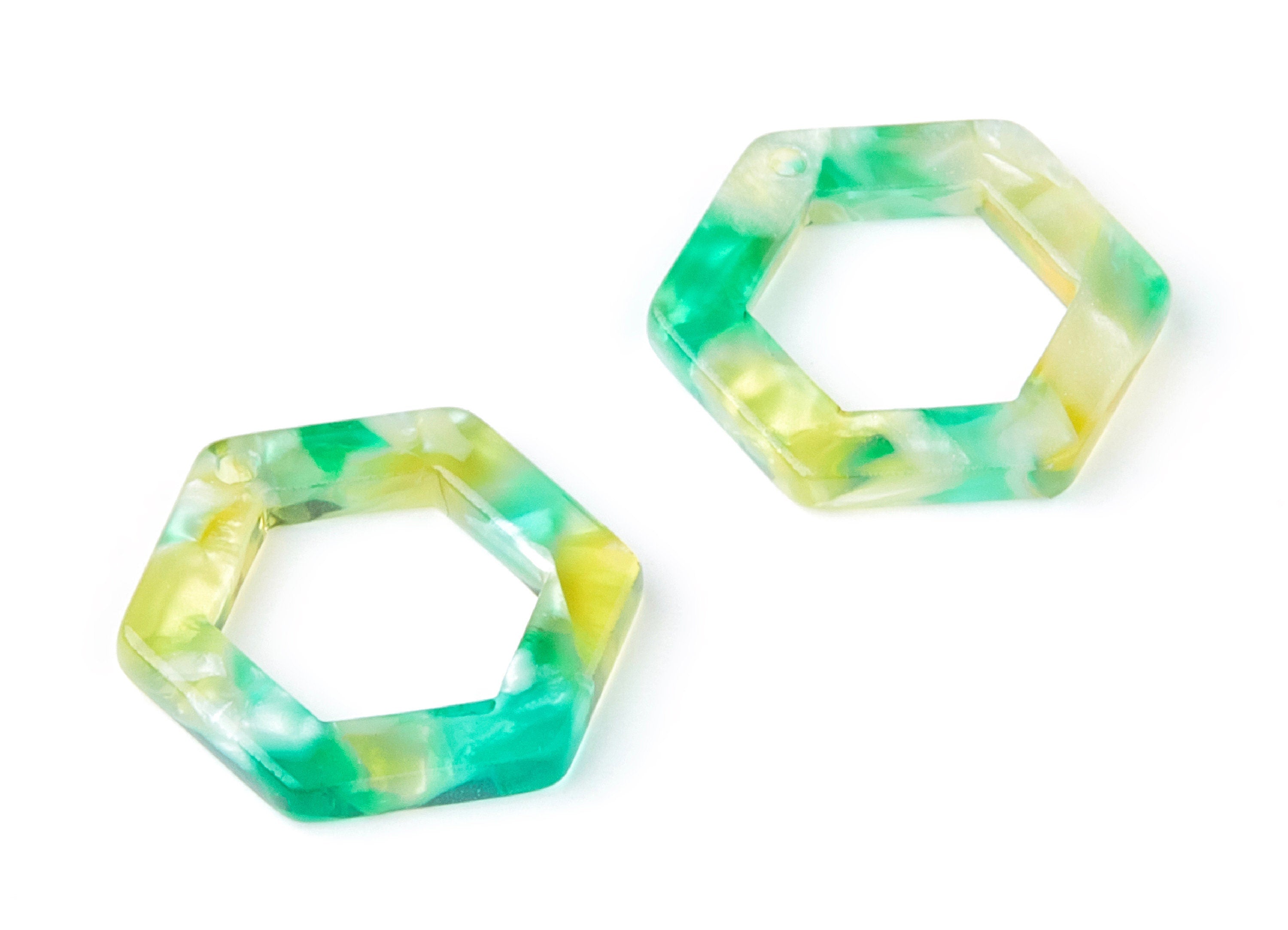 Acetate Hexagon Earring Charms - Hexagon Shaped Pendant - Earring Findings - Jewelry Supplies - Color Code: A75 - 20x18.1x2.6mm - AC1122K - DOMEDBAZAAR