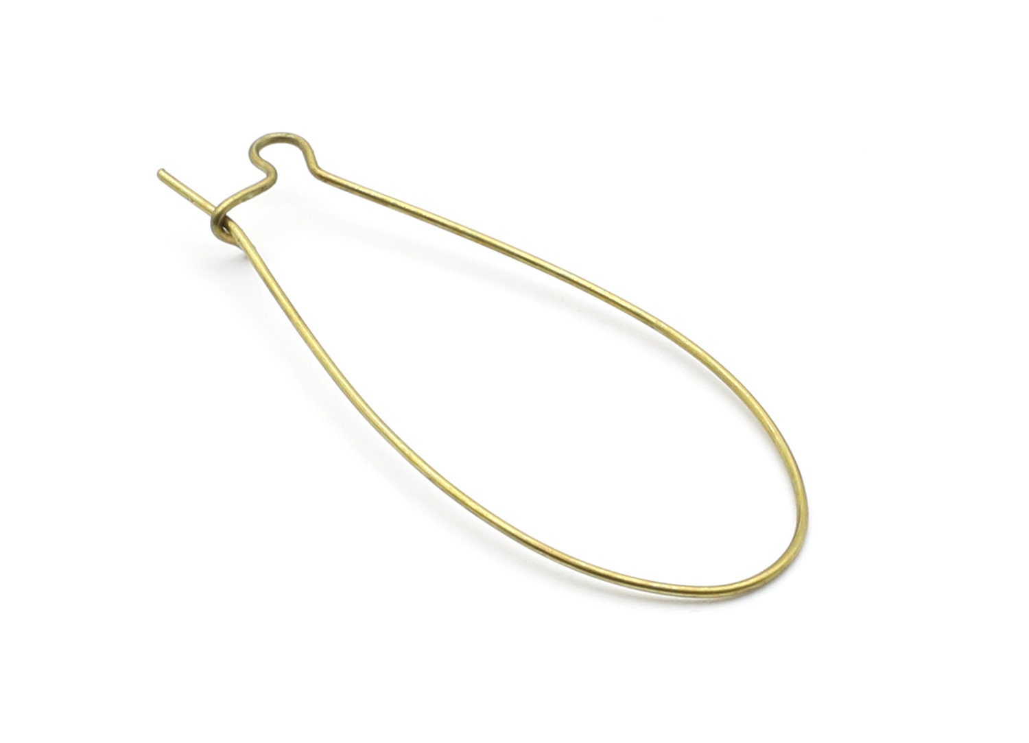 Kidney Earring Wire - Brass Ear Wire - Kidney Shaped Ear Wire - Earring Findings - Jewelry Supplies - 46x14x0,8mm - PP1397 - DOMEDBAZAAR