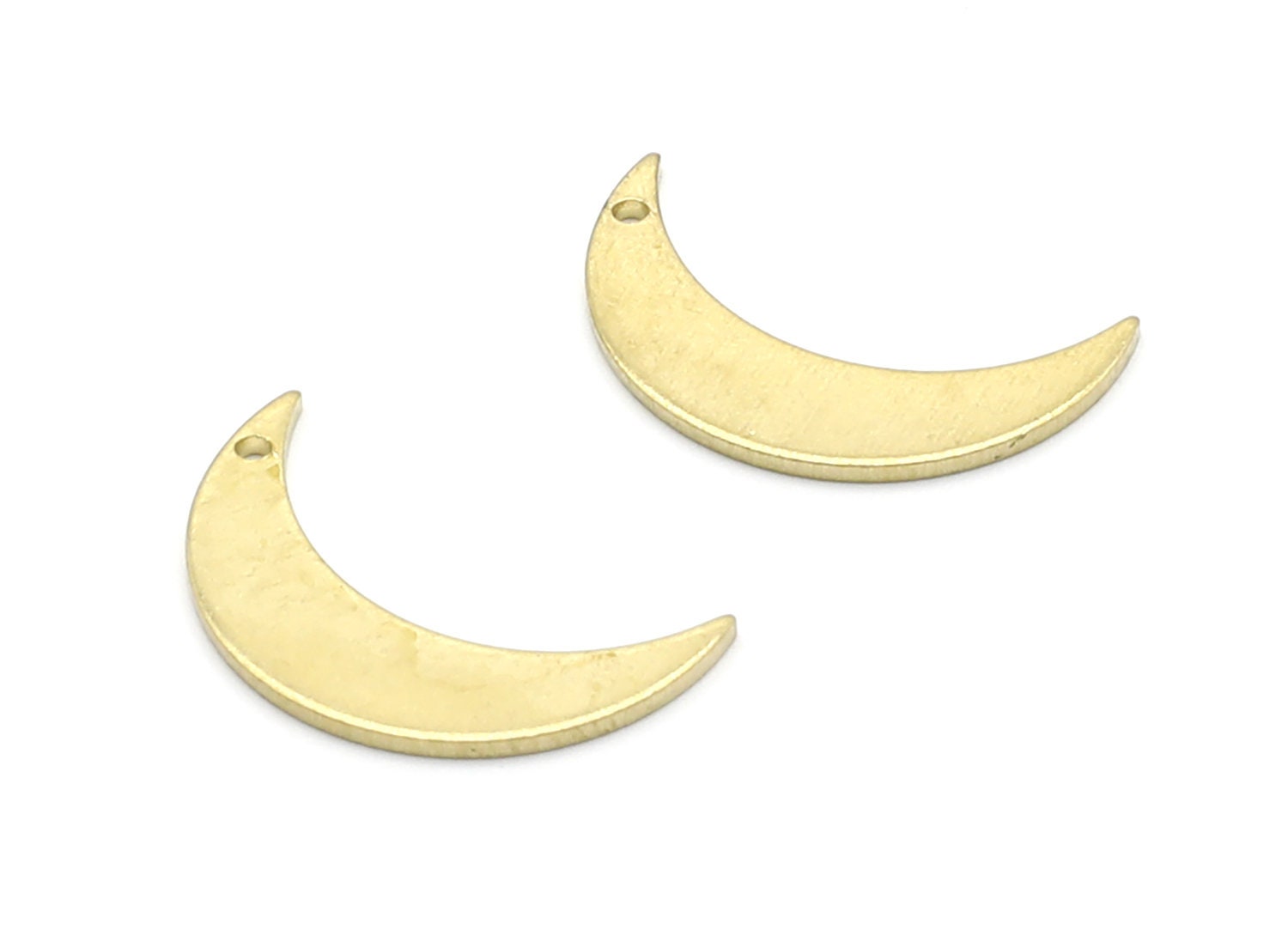Brass Moon Charms - Moon Shaped Raw Brass Pendant - Jewelry Supplies - 21,3x13,17x0,99mm- PP1371 - DOMEDBAZAAR