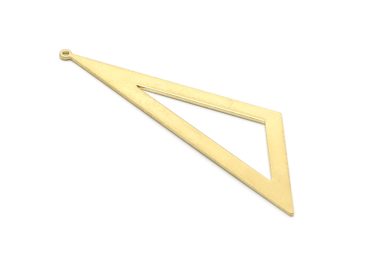 Brass Triangle Charms - Triangle Shpaed Raw Brass Connector - Geometric Charm - Jewelry Supplies - 66,38x19,59x1,06mm - PP1421 - DOMEDBAZAAR
