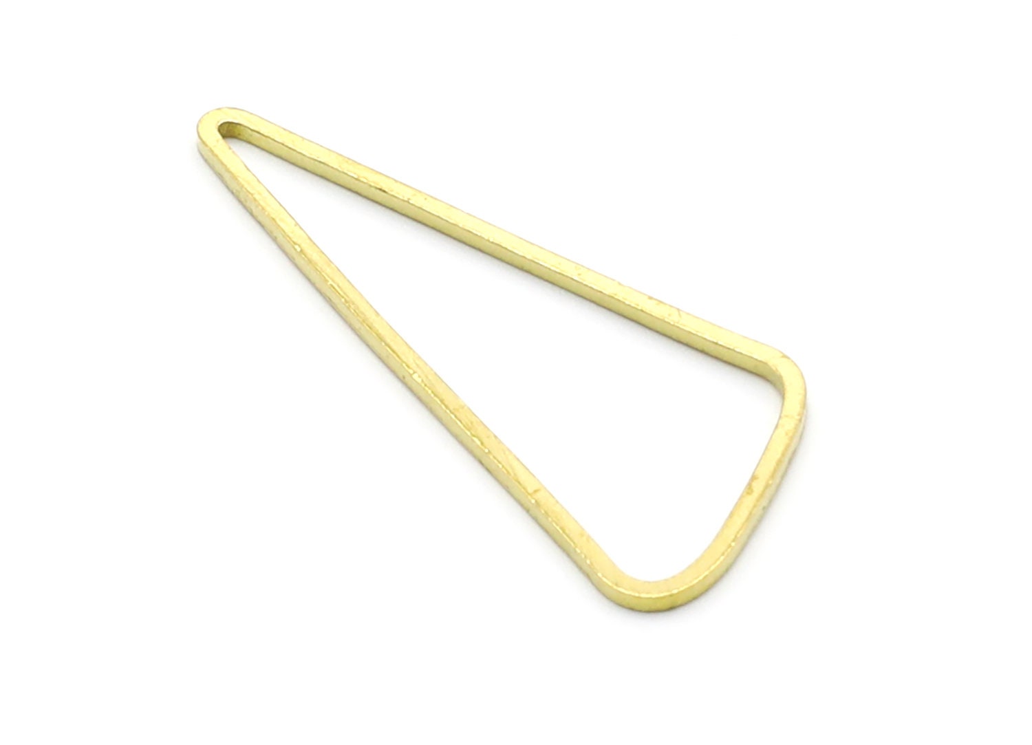 Brass Triangle Charms - Triangle Shpaed Raw Brass Connector - Geometric Charm - Jewelry Supplies - 37,4x14,48x1mm - PP1394 - DOMEDBAZAAR