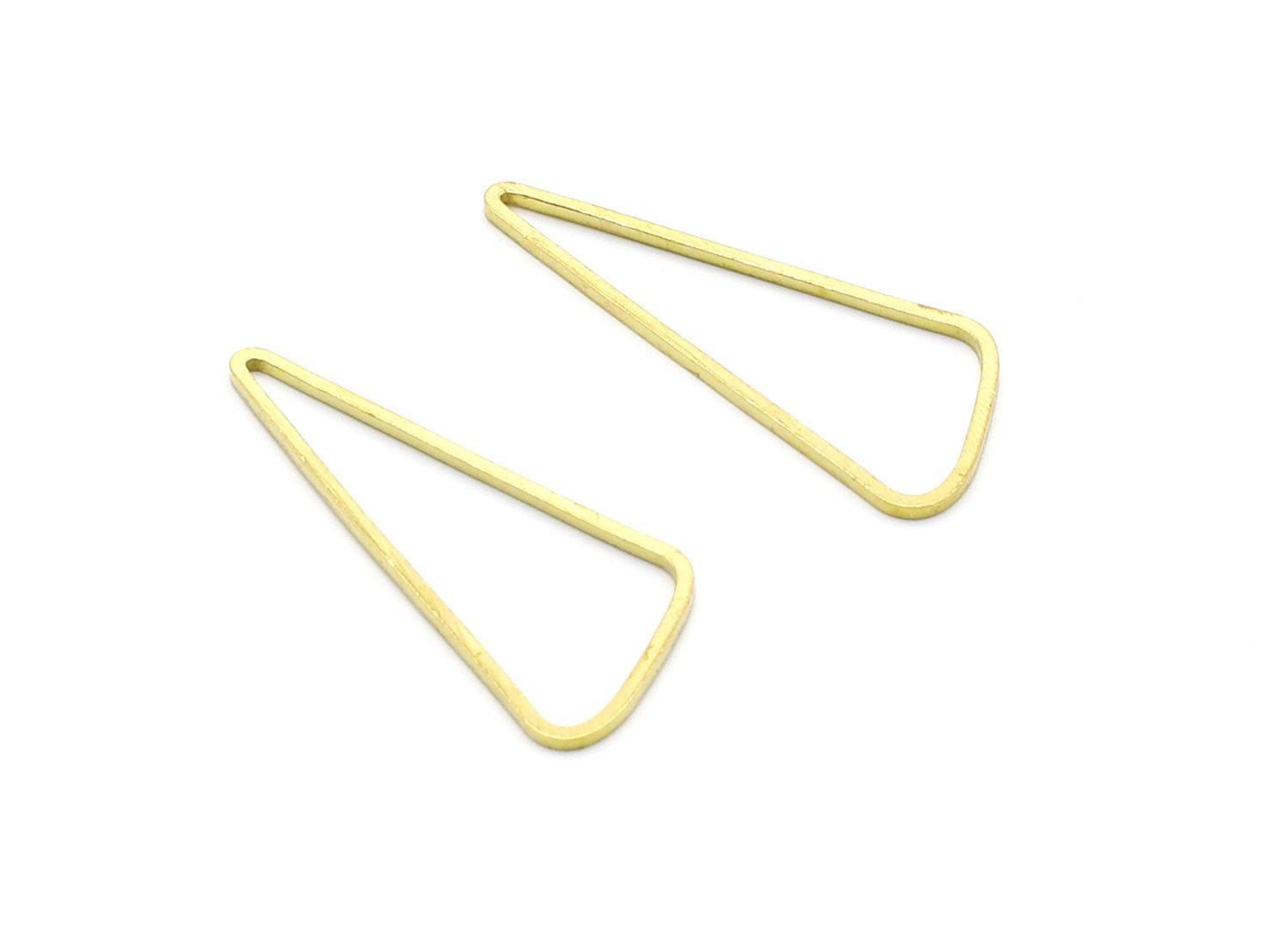 Brass Triangle Charms - Triangle Shpaed Raw Brass Connector - Geometric Charm - Jewelry Supplies - 37,4x14,48x1mm - PP1394 - DOMEDBAZAAR