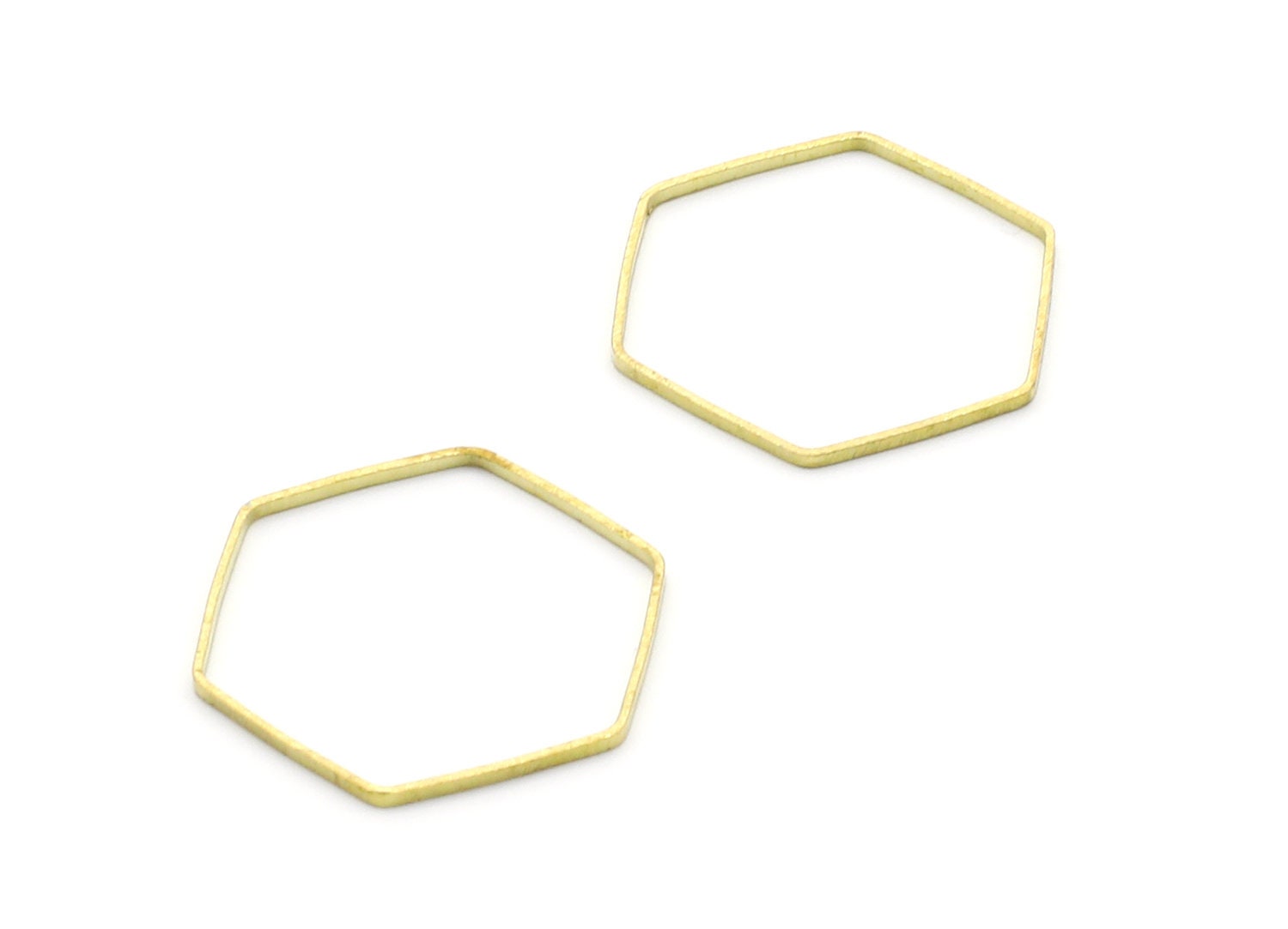 Raw Brass Geometric Charms - Hexagon Shaped Raw Brass - Hexagon Findings - Jewellery Supplies - 25x22x0,55mm - PP1385 - DOMEDBAZAAR