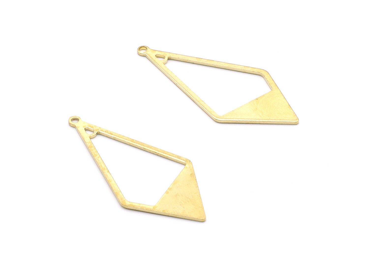 Brass Diamond Charms - Diamond Shaped Raw Brass Charms - Geometric Pendant - Jewelry Supplies - 35,98x16,47x0,84mm - PP1431 - DOMEDBAZAAR