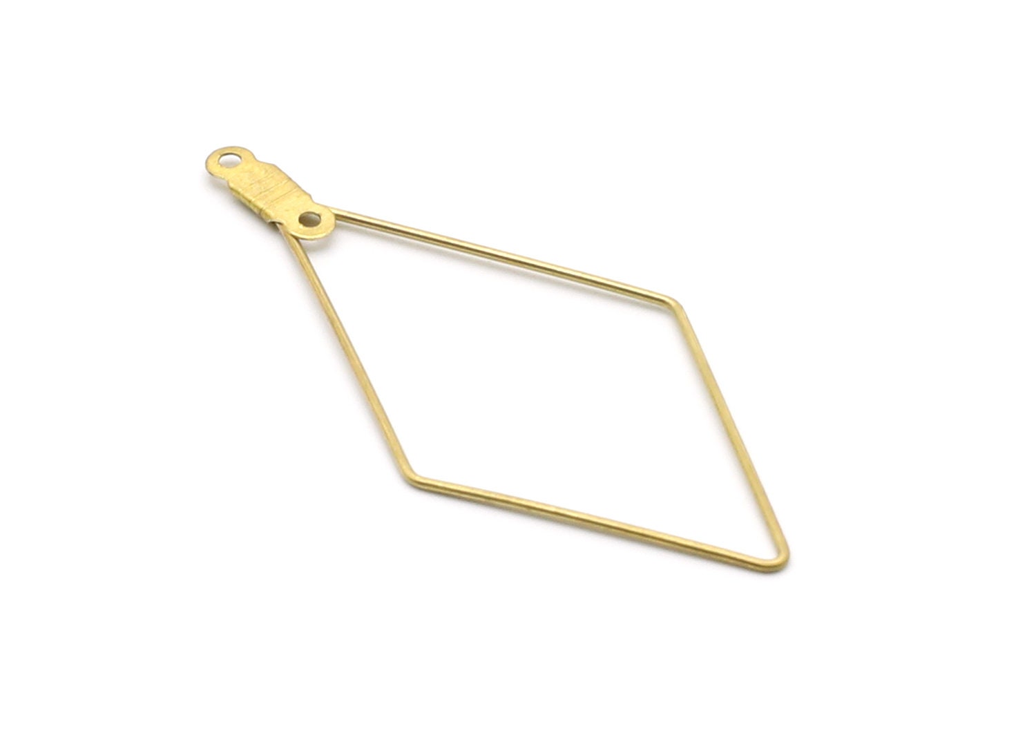 Brass Diamond Charms - Diamond Shaped Raw Brass Charms - Geometric Pendant - Jewelry Supplies - 46,2x21,3x0,7mm- PP1367 - DOMEDBAZAAR