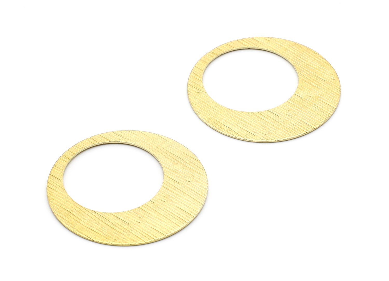 Brass Oval Charms - Oval Shaped Raw Brass Charms - Geometric Pendant - Jewelry Supplies - 35,05x35,05x0,63mm - PP1415 - DOMEDBAZAAR