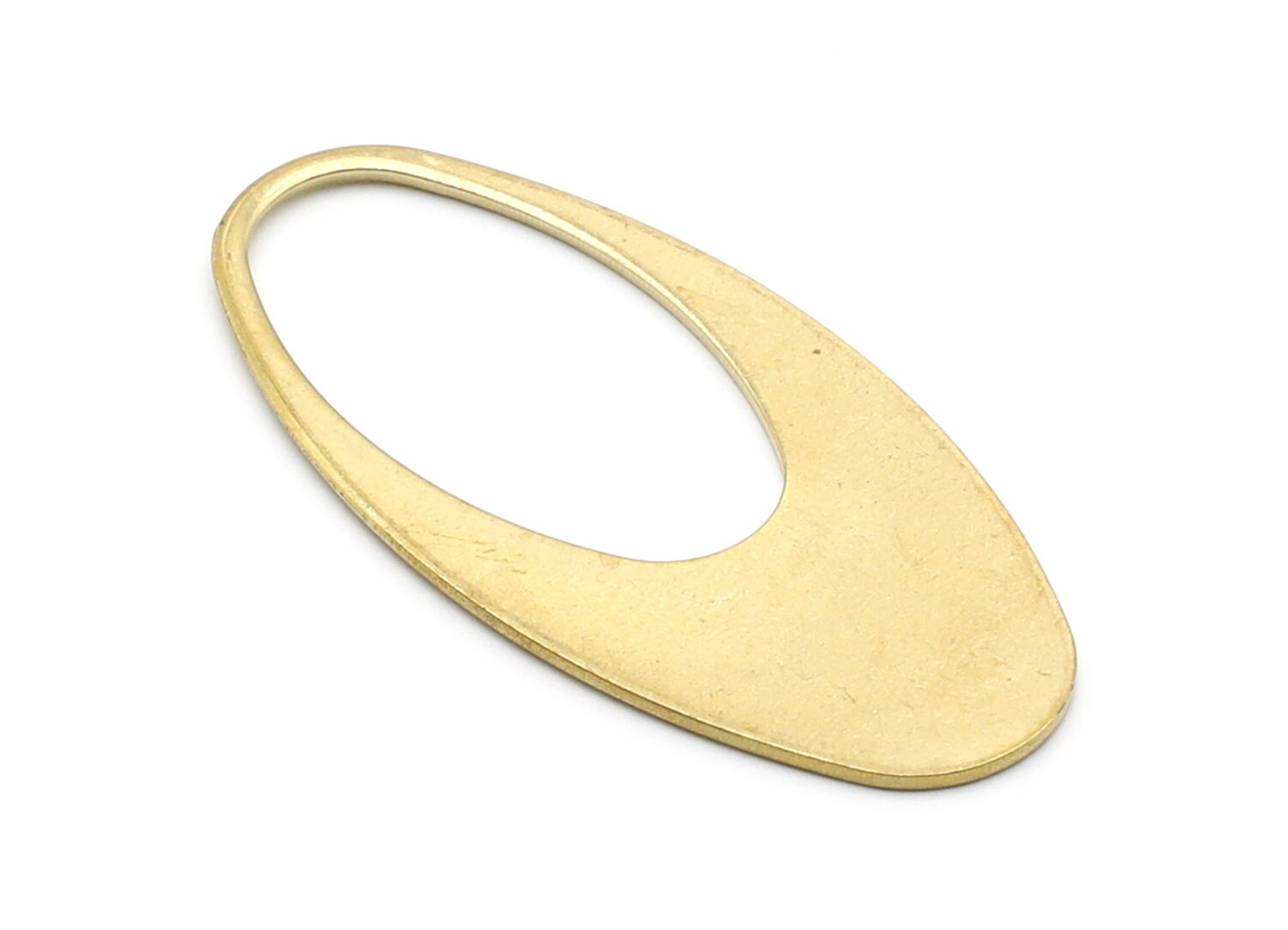 Brass Oval Charms - Oval Shaped Raw Brass Charms - Geometric Pendant - Jewelry Supplies - 48,38x23x1,05mm - PP1438 - DOMEDBAZAAR