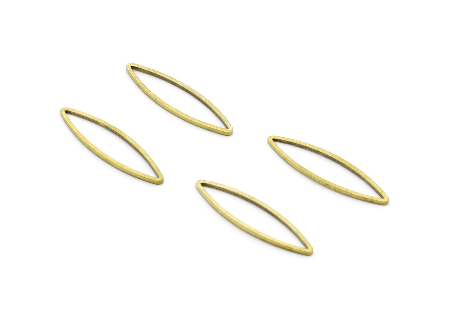Raw Brass Marquise Ring Charms - Marquise Shaped Brass Connector - Jewelry Supplies - 27,25x7,17x0,95mm - PP1390 - DOMEDBAZAAR