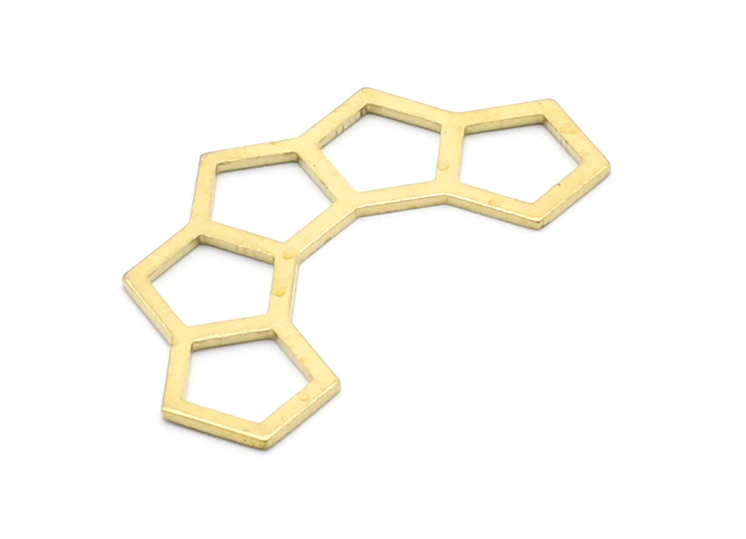 Brass Honeycomb Shaped Charms- Raw Brass Honeycomb Charms - Earring Findings - Jewelry Supplies - 33,7x18,3x0,83mm - PP1435 - DOMEDBAZAAR