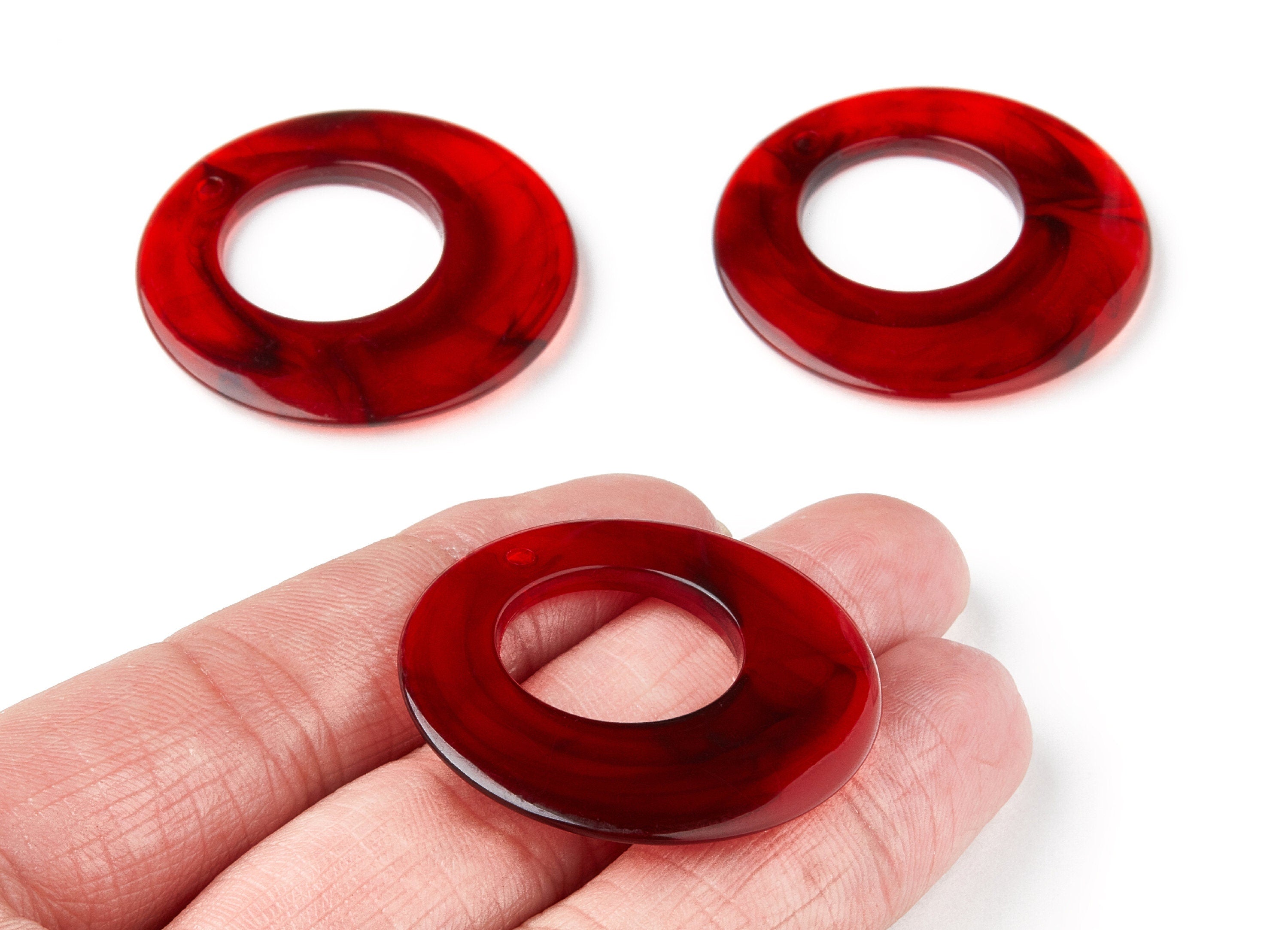 Resin Charms - Resin Earrings - Circle Shaped Earrings Charms - Earring Findings - Jewelery Making - 38x38x4,83mm - AC1275C - DOMEDBAZAAR