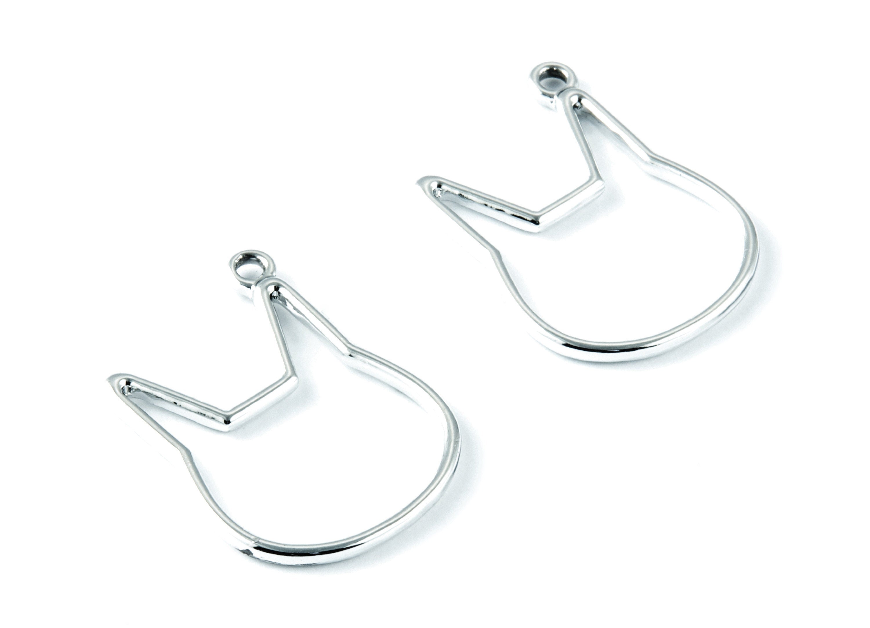 Cat Shaped Charms - Zinc Alloy Earring Finding - Nickel / Silver Tone - Alloy Pendant for Necklace - 32,8x23,72x1,59mm - ZZ1215 - DOMEDBAZAAR