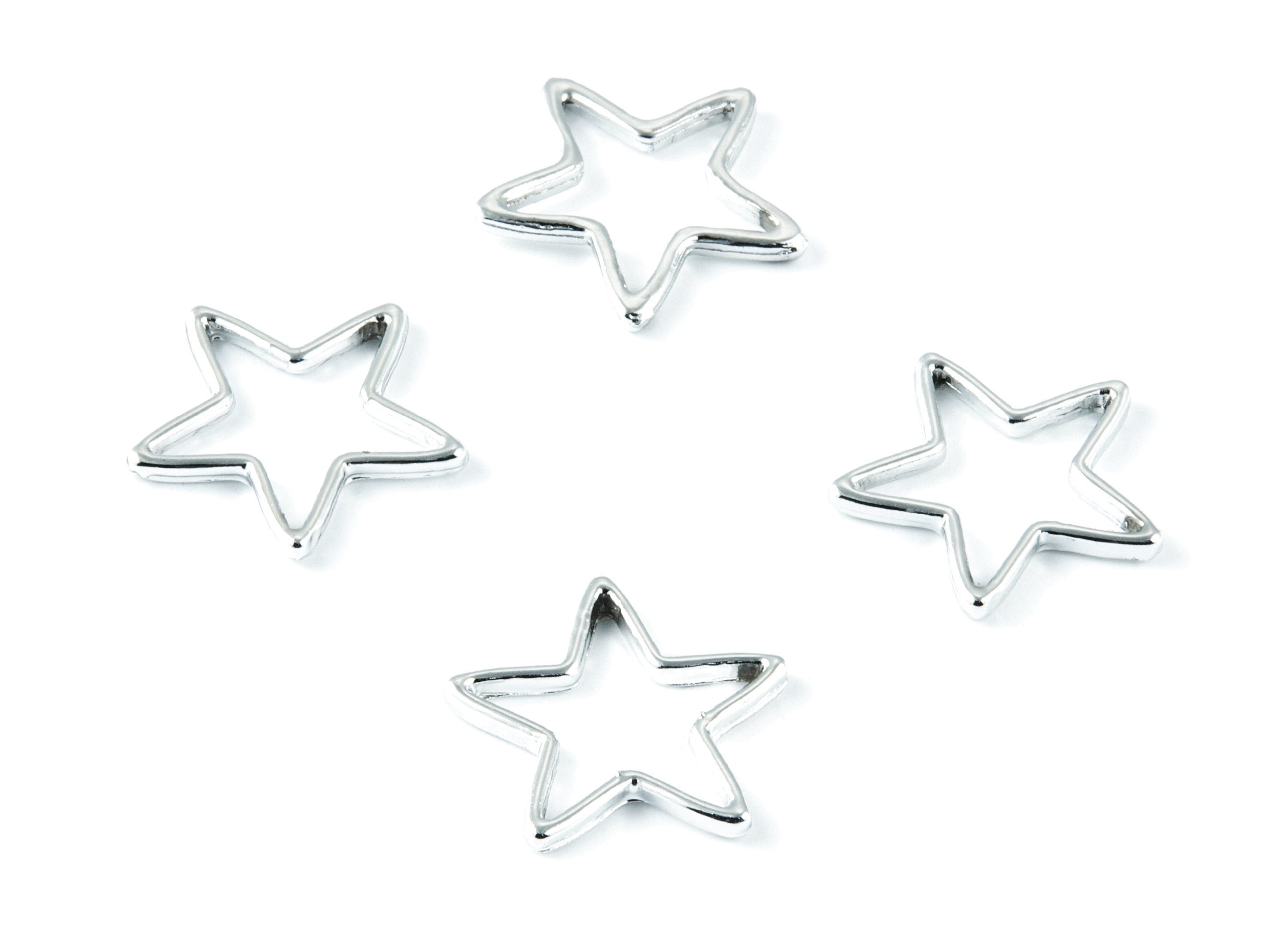 Star Shaped Charms - Zinc Alloy Earring Finding - Nickel / Silver Tone - Alloy Pendant for Necklace - 21,85x21,85x1,39mm - ZZ1212 - DOMEDBAZAAR