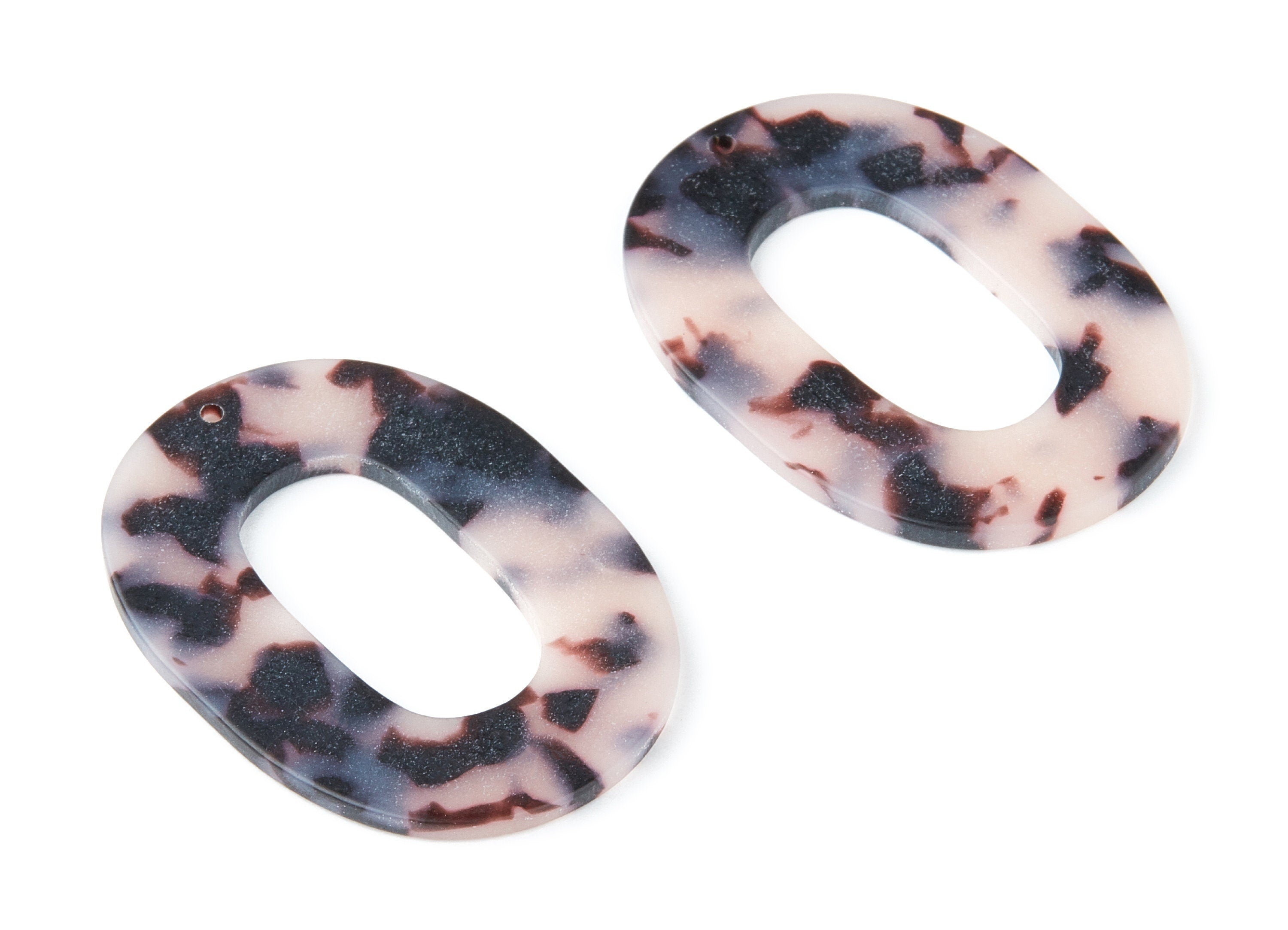 Acetate Oval Charms - Blonde Matte Tortoise Shell Earrings - Oval Earrings and Pendant - Color Code: A09 - 47x34,6x2,51mm - AC1065AR - DOMEDBAZAAR