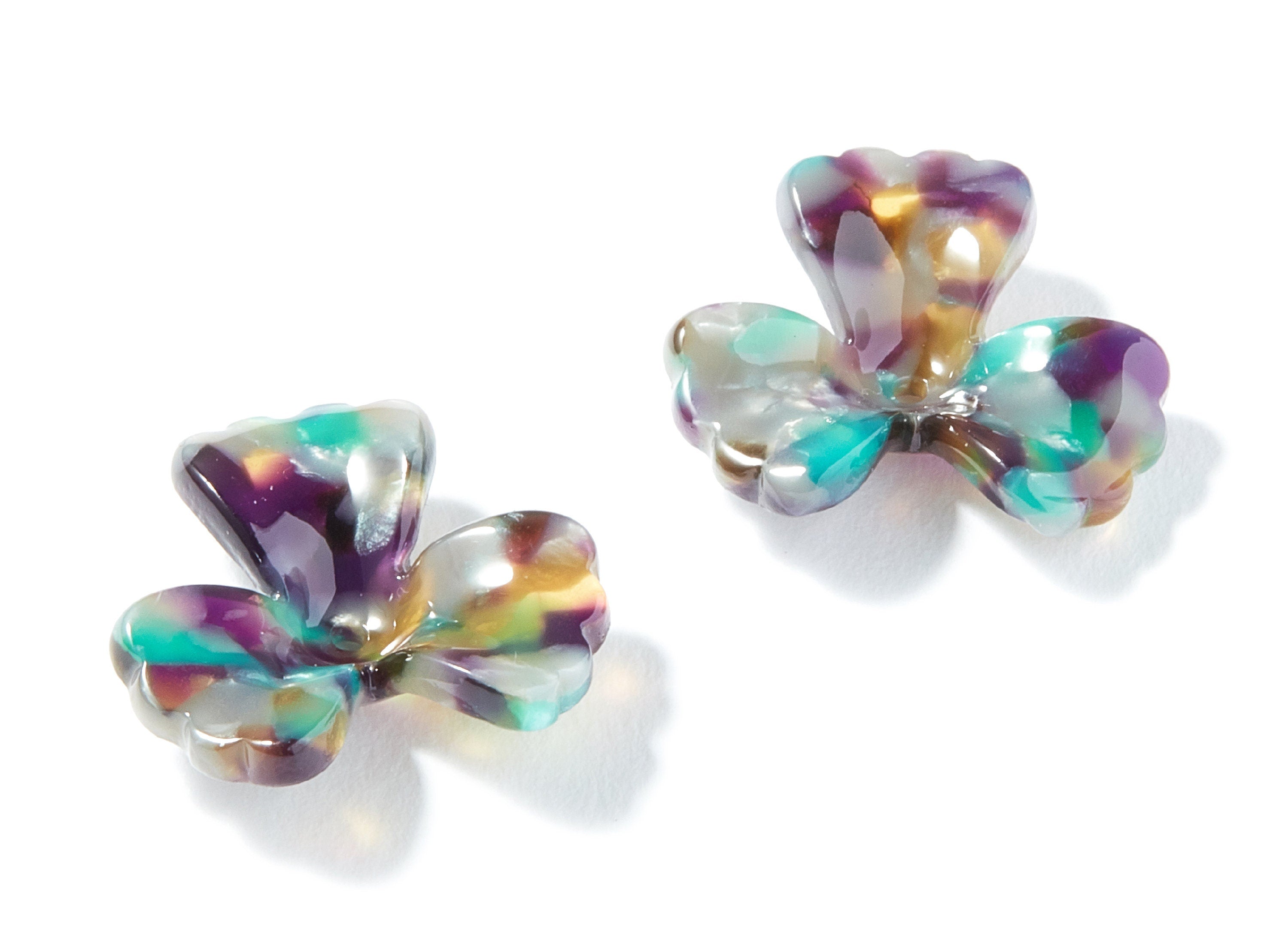 Acetate Flower Earring Charms - Flower Shaped Pendant - Earring Findings - Jewelry Supplies - Color Code: A50 - 22,6x22,35x7,21mm - AC1324A - DOMEDBAZAAR