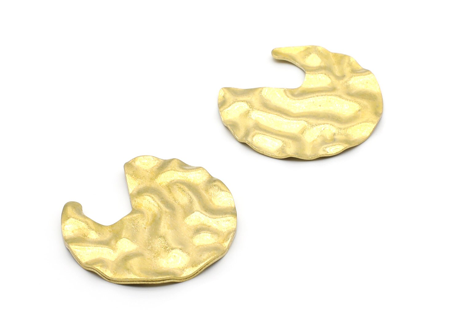 Brass Geometric Charms - Geometric Round Shaped Raw Brass - Jewelry Supplies - 38,42x38,42x1,66mm - PP1416 - DOMEDBAZAAR