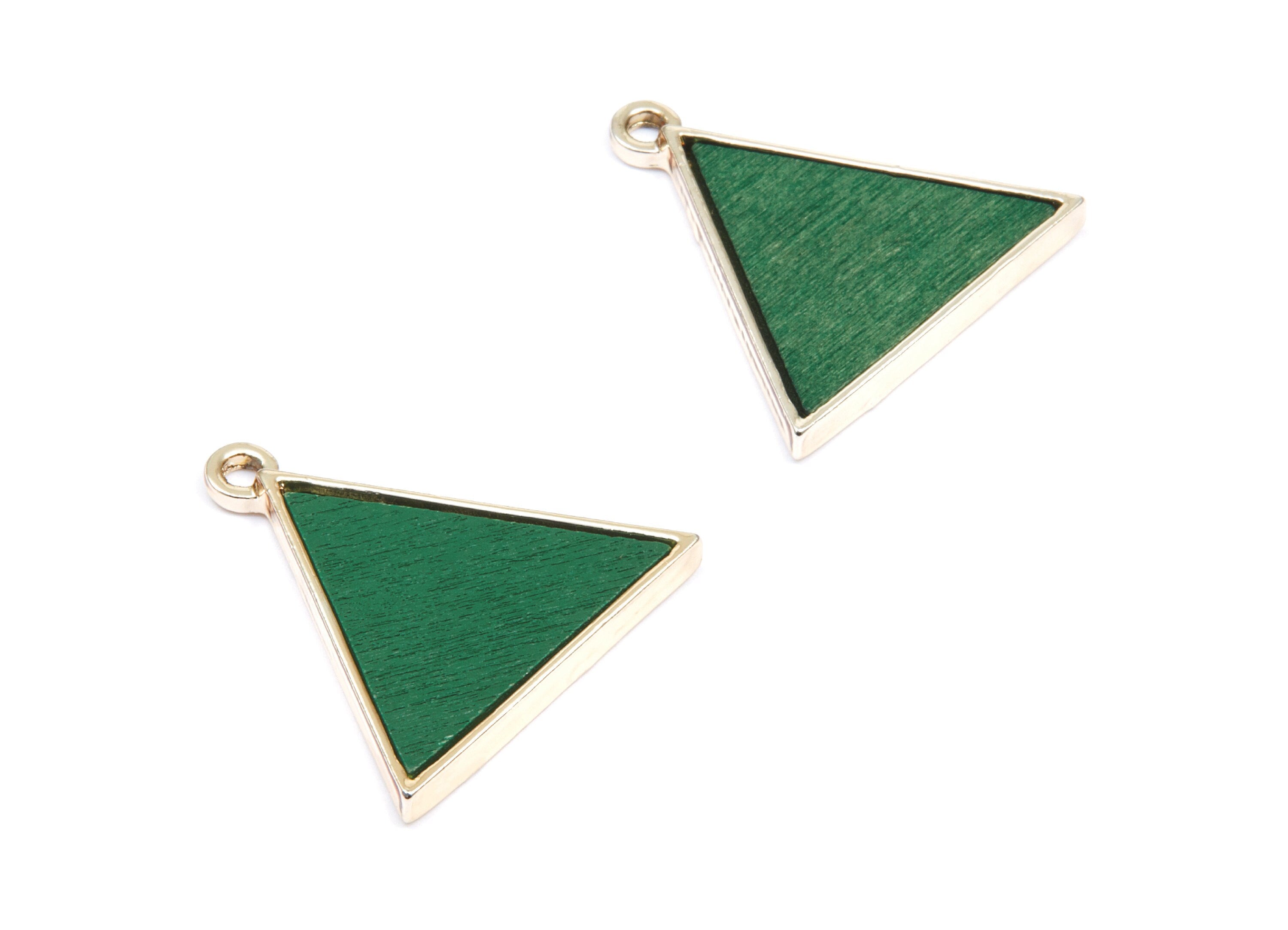 Triangle Shaped Charms - Zinc Alloy Earring Findings - Gold Tone Connector - Alloy Pendant for Necklace - 27,13x26,57x2,94mm - ZZ1219G - DOMEDBAZAAR
