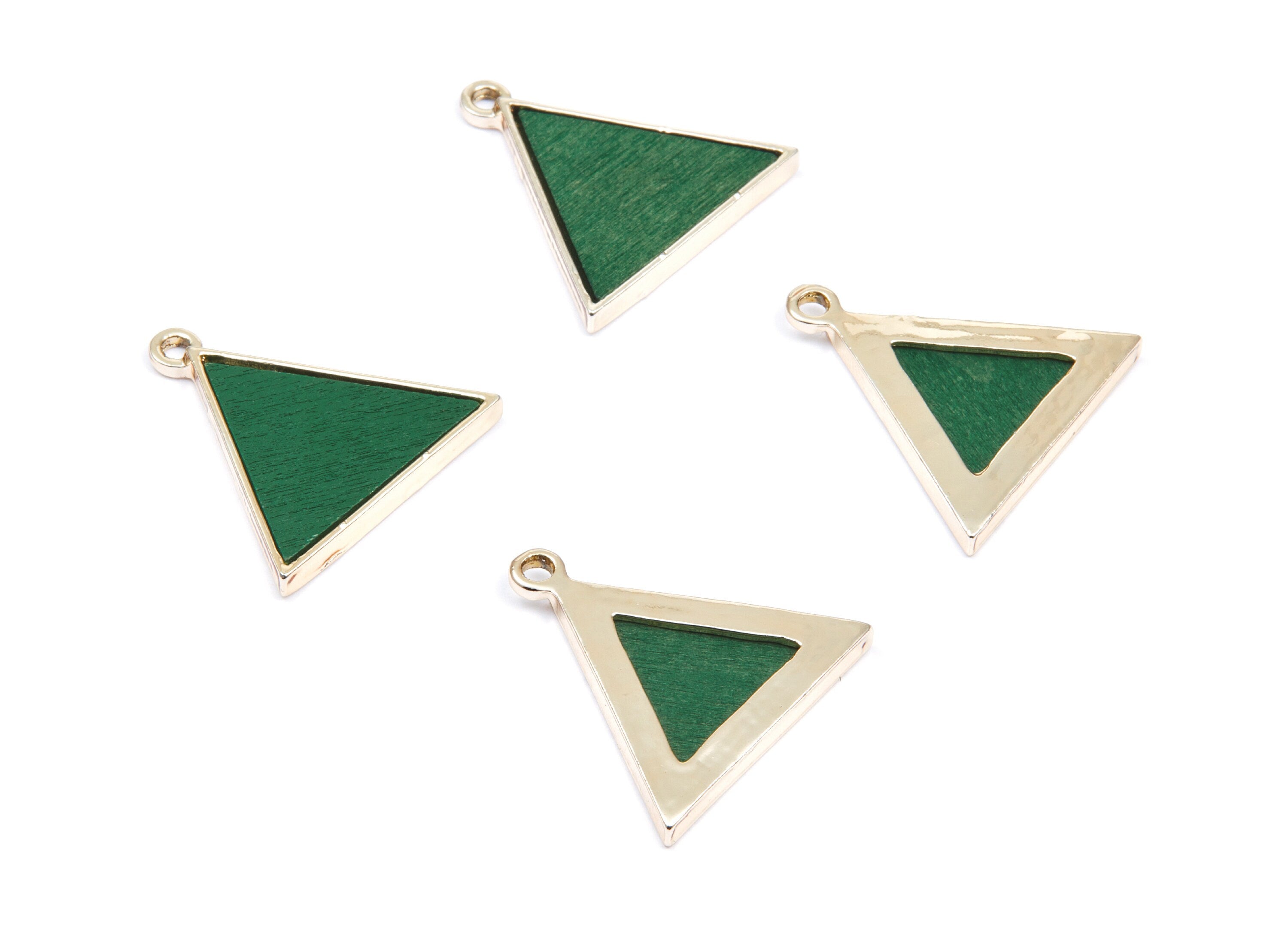 Triangle Shaped Charms - Zinc Alloy Earring Findings - Gold Tone Connector - Alloy Pendant for Necklace - 27,13x26,57x2,94mm - ZZ1219G - DOMEDBAZAAR