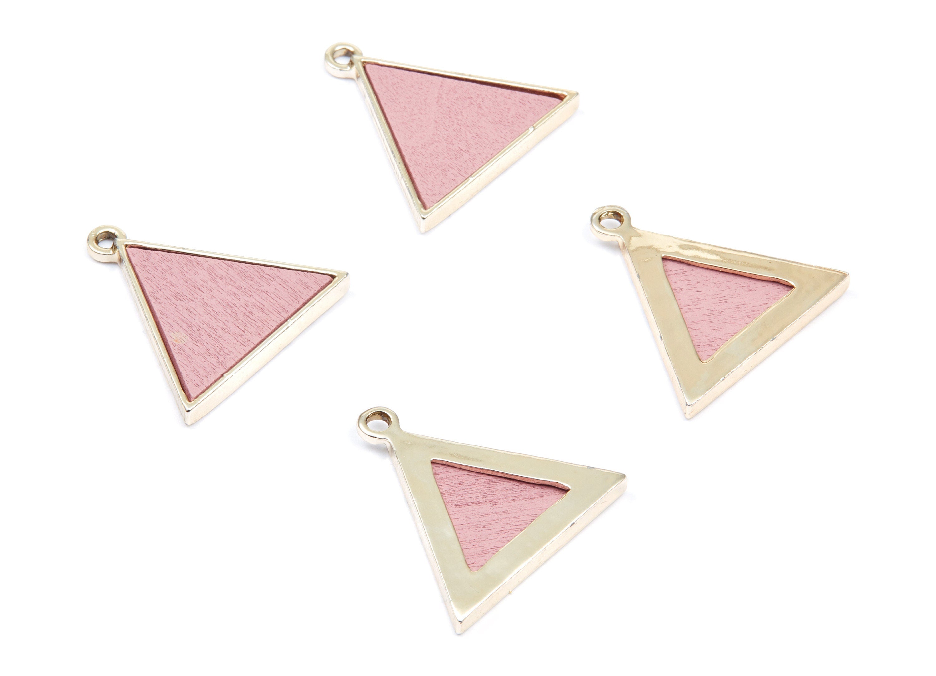 Triangle Shaped Charms - Zinc Alloy Earring Findings - Gold Tone Connector - Alloy Pendant for Necklace - 27,13x26,57x2,94mm - ZZ1219P - DOMEDBAZAAR