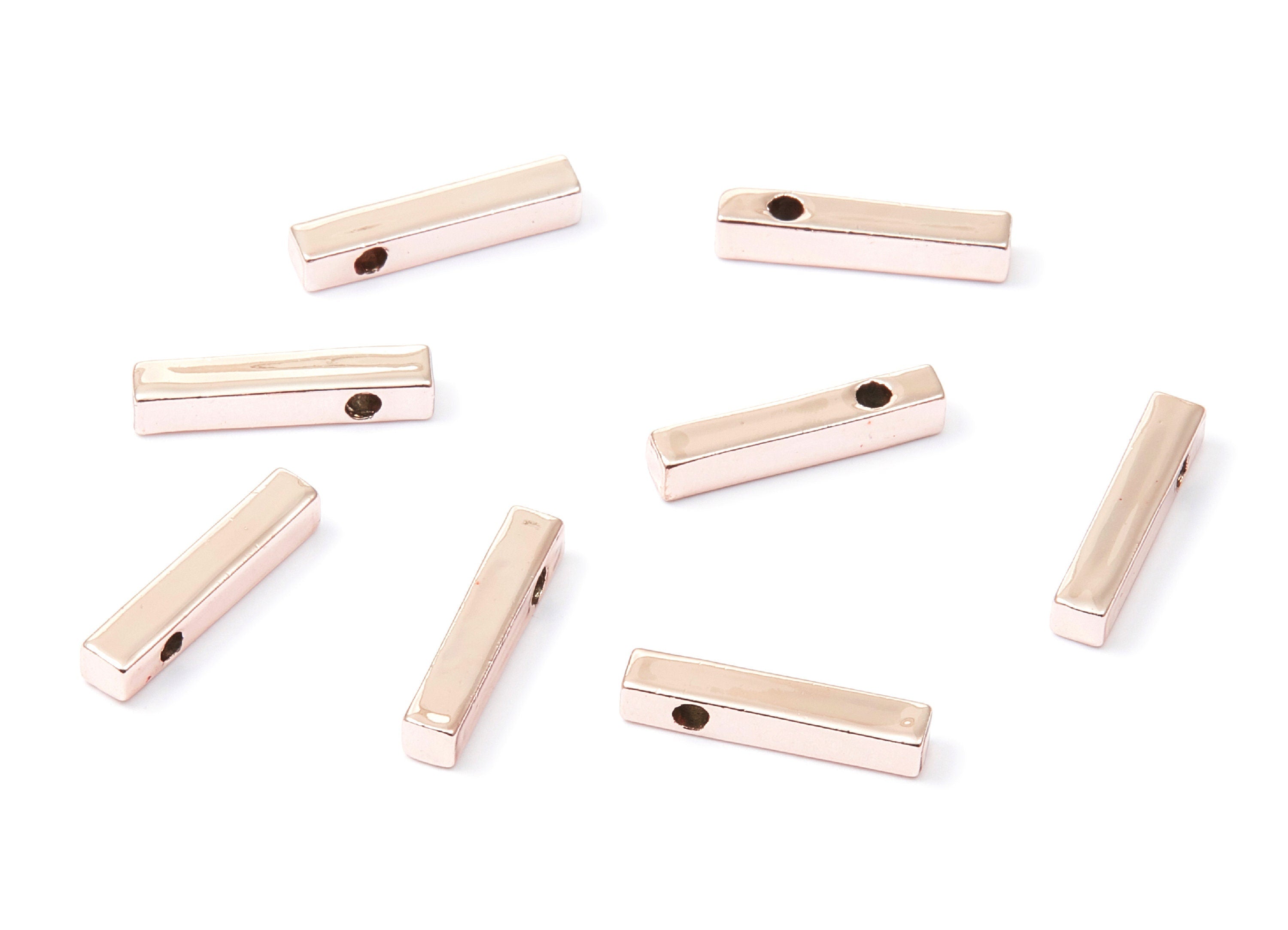 Rectangle Bar Shaped Charms - Zinc Alloy Earring Finding - Rose  Tone - Alloy Pendant for Necklace - 19,42x3,84x3,67mm - ZZ1198R - DOMEDBAZAAR