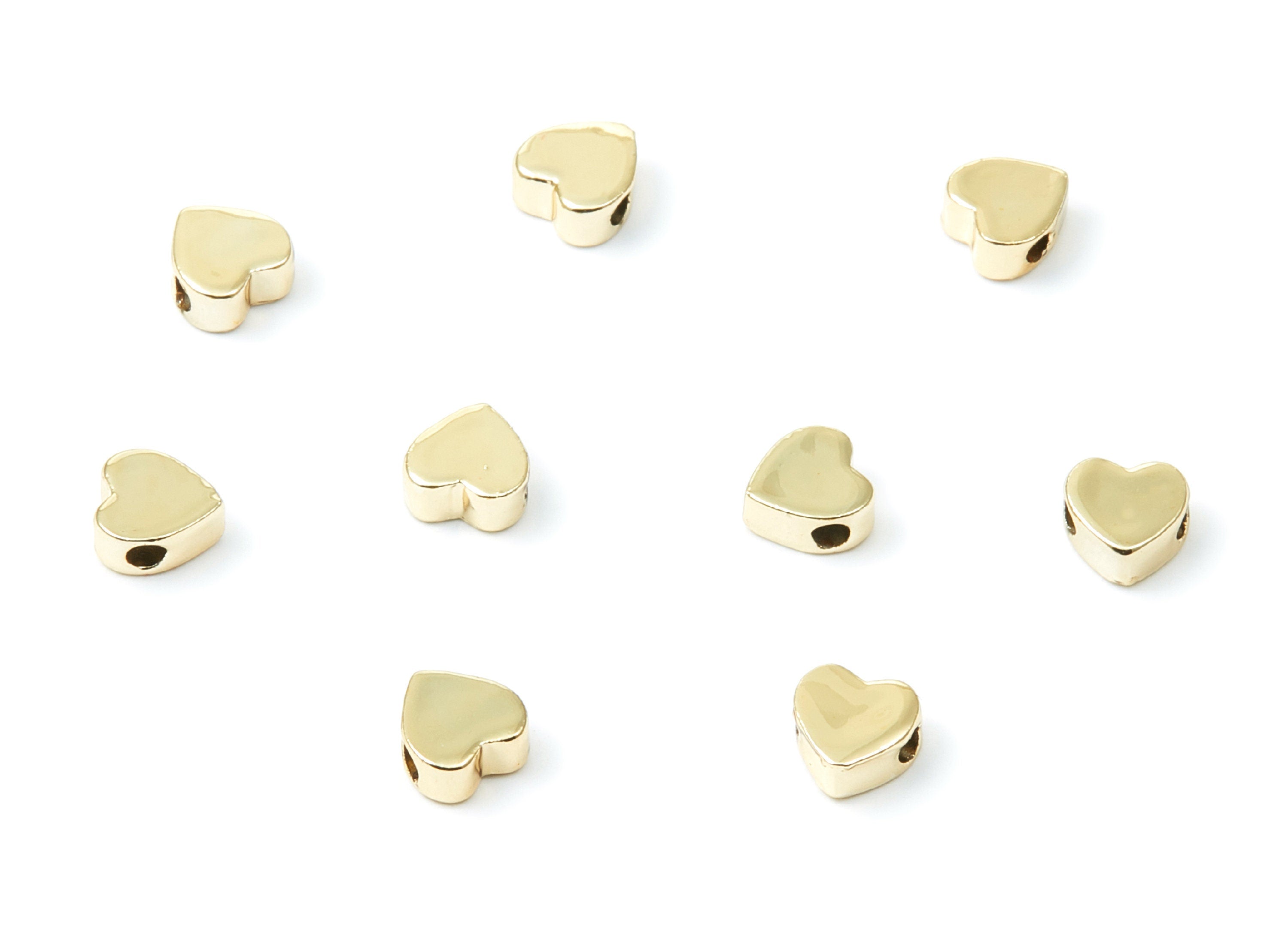 Heart Shaped Charms - Zinc Alloy Earring Finding - Gold Tone - Alloy Pendant for Necklace - 7,1x3,3mm - ZZ1186G - DOMEDBAZAAR