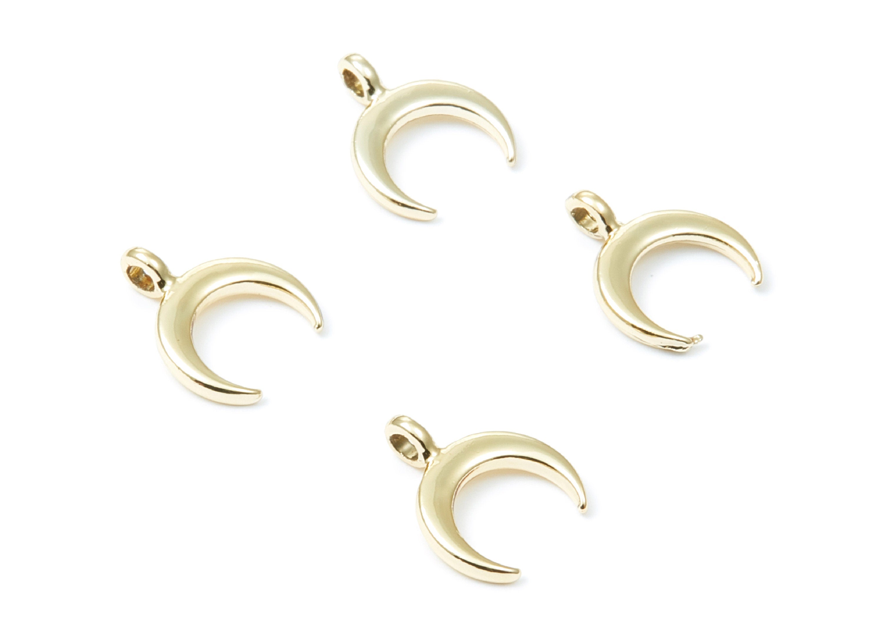 Moon Shaped Charms - Zinc Alloy Earring Finding - Gold Tone - Alloy Pendant for Necklace - 14x11,65x1,77mm - ZZ1187G - DOMEDBAZAAR