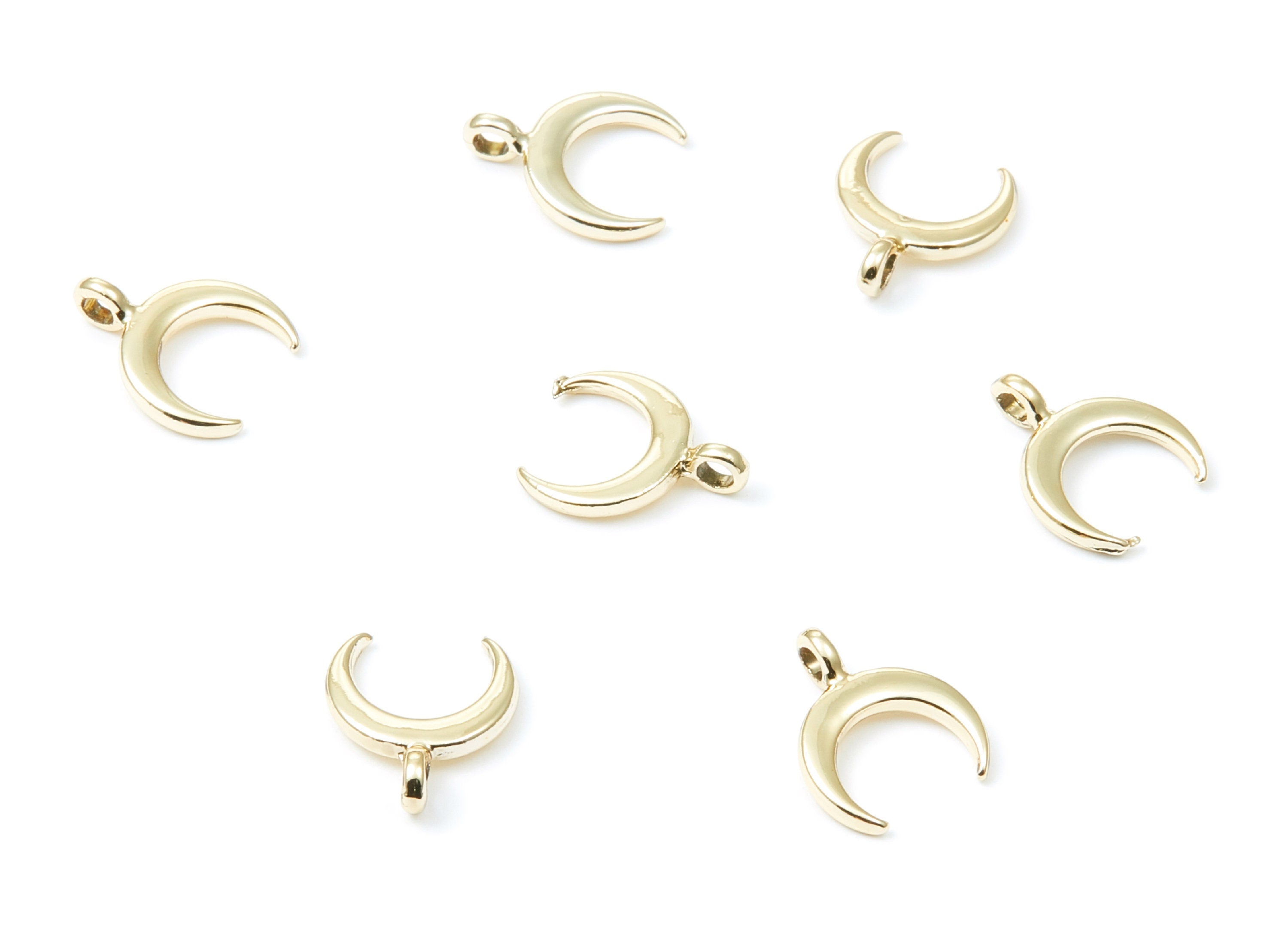 Moon Shaped Charms - Zinc Alloy Earring Finding - Gold Tone - Alloy Pendant for Necklace - 14x11,65x1,77mm - ZZ1187G - DOMEDBAZAAR