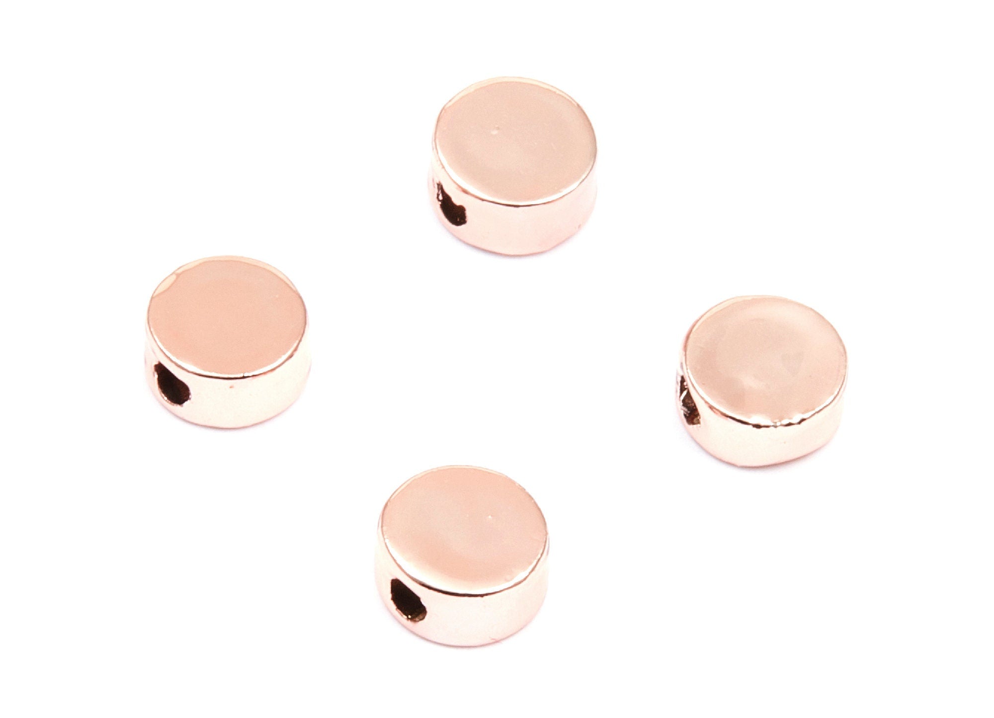 Round Shaped Charms - Zinc Alloy Earring Finding - Rose Tone - Alloy Pendant for Necklace - 7,09mm x 3,42mm - ZZ1184R - DOMEDBAZAAR