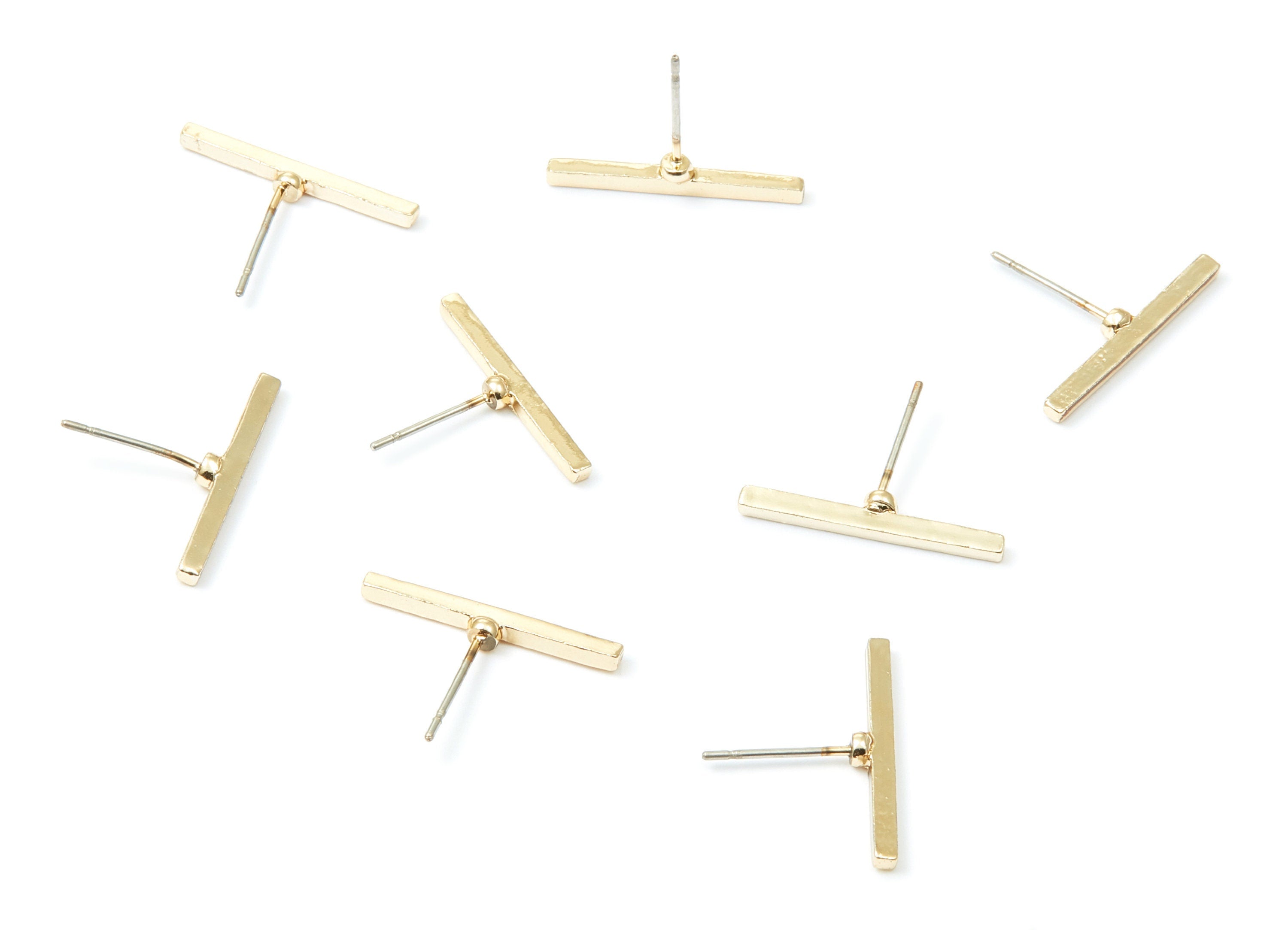 Rectangle Bar Stud - Zinc Alloy Bar Stud - Gold Tone plated - Stainless Steel Stud - Ear Studs - 14,33x19,88x1,73mm - ZZ1188G - DOMEDBAZAAR