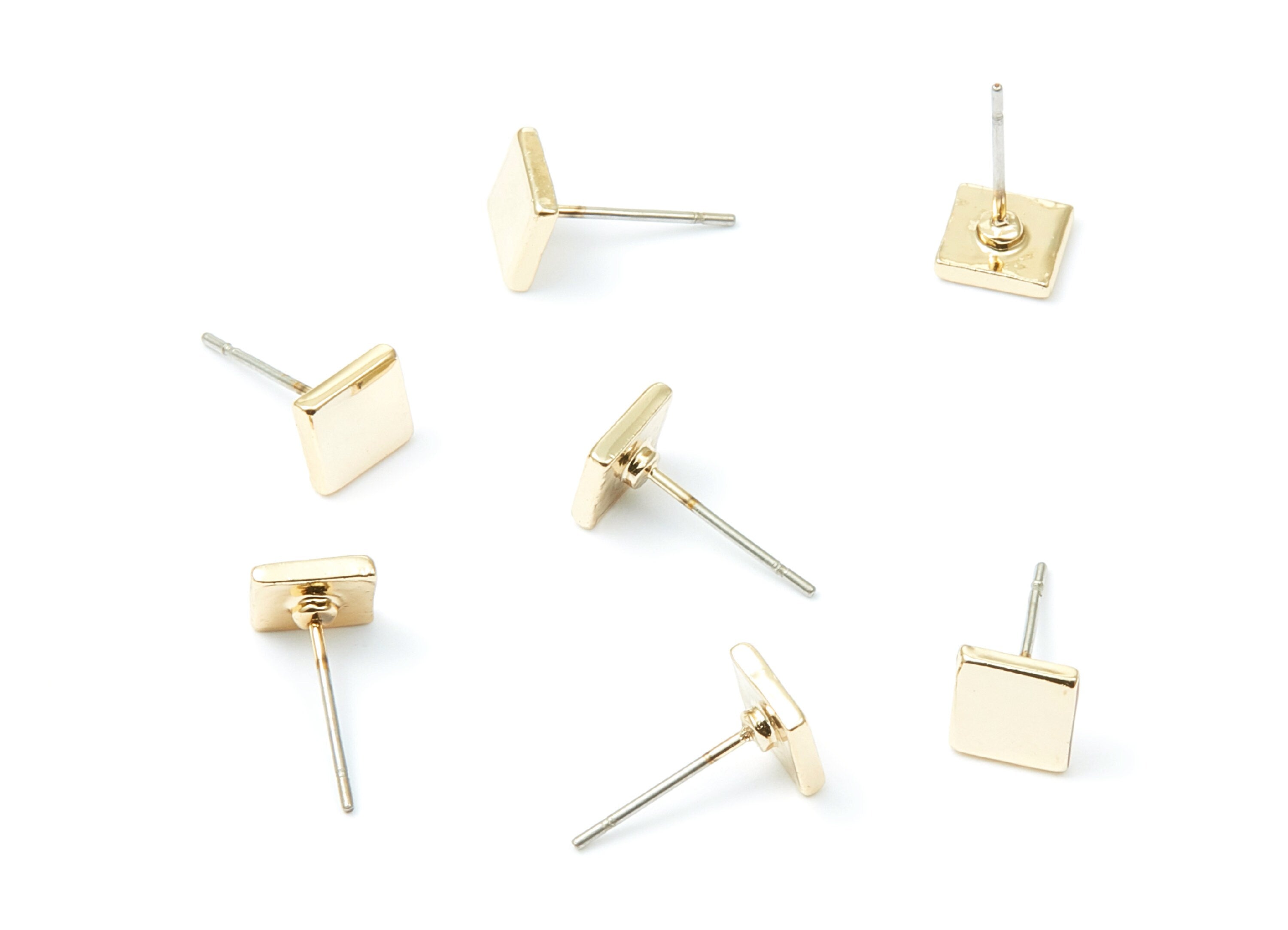 Square Earring Stud - Zinc Alloy Stud - Gold Tone plated - Stainless Steel Stud - Ear Studs - 13,22x6,45x1,4mm - ZZ1192G - DOMEDBAZAAR