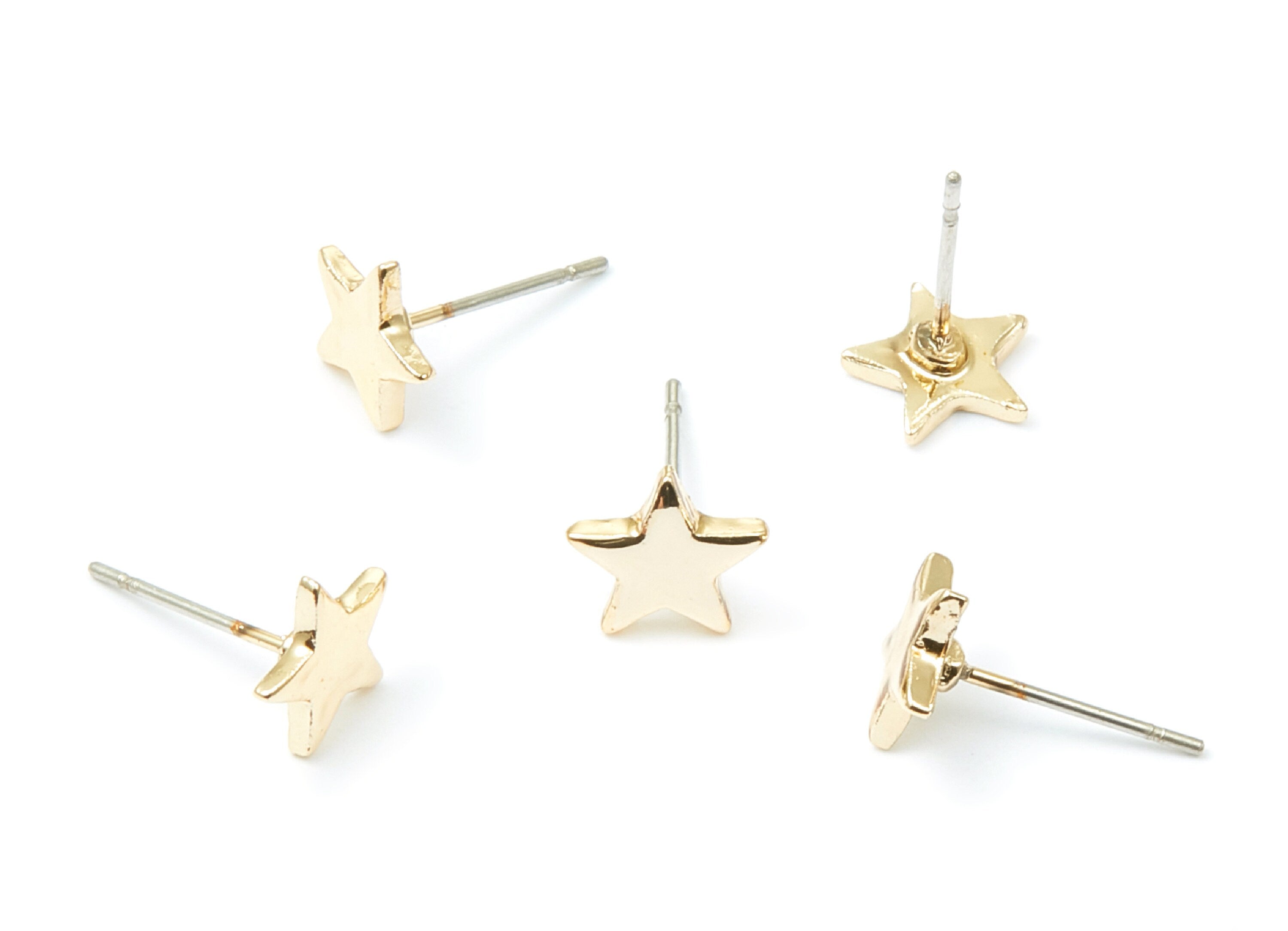Star Earring Stud - Zinc Alloy Stud - Gold Tone plated - Stainless Steel Stud - Ear Studs - 2,63x7,82x1,25mm - ZZ1191G - DOMEDBAZAAR