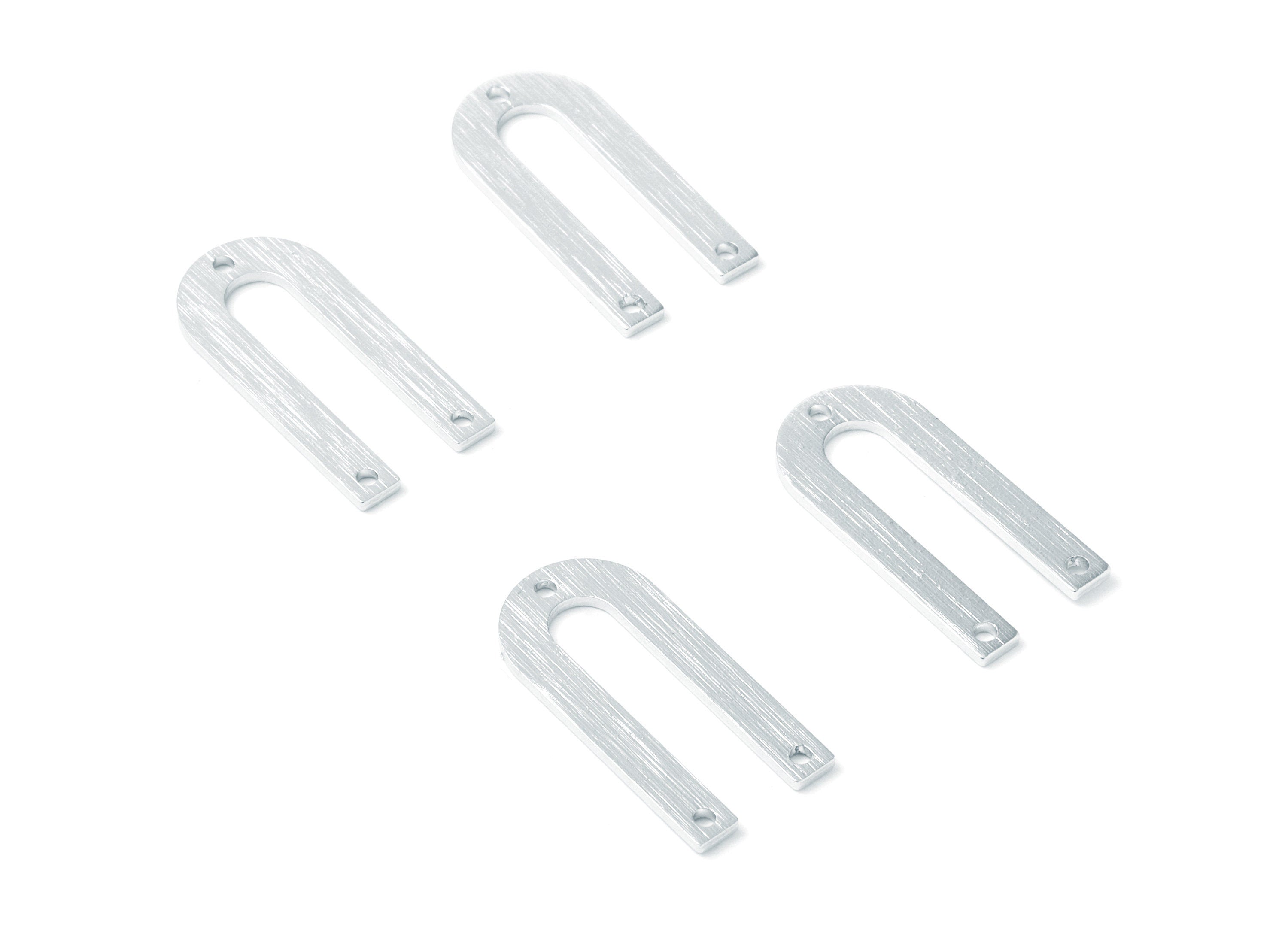 Aluminum Charms - U Shaped Earrings with 3 Holes - Anodized Aluminium Charms - Silver Tone - 26x12,5x1,15mm - AA1137B - DOMEDBAZAAR