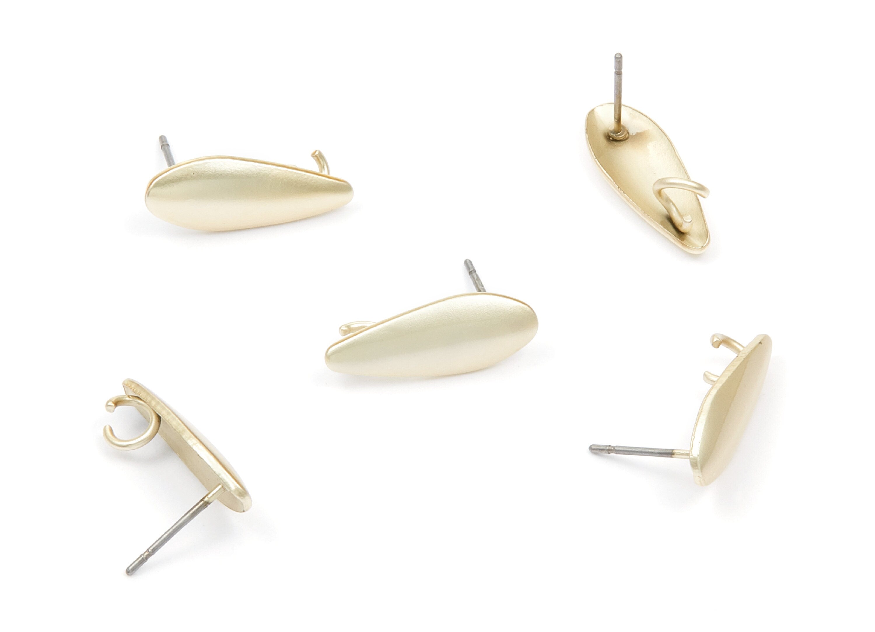 Iron Earring Stud - Gold Tone Plated - Earring Post - Earring findings - Jewelry Supplies - 19x7,4x1mm - ZZ1311 - DOMEDBAZAAR