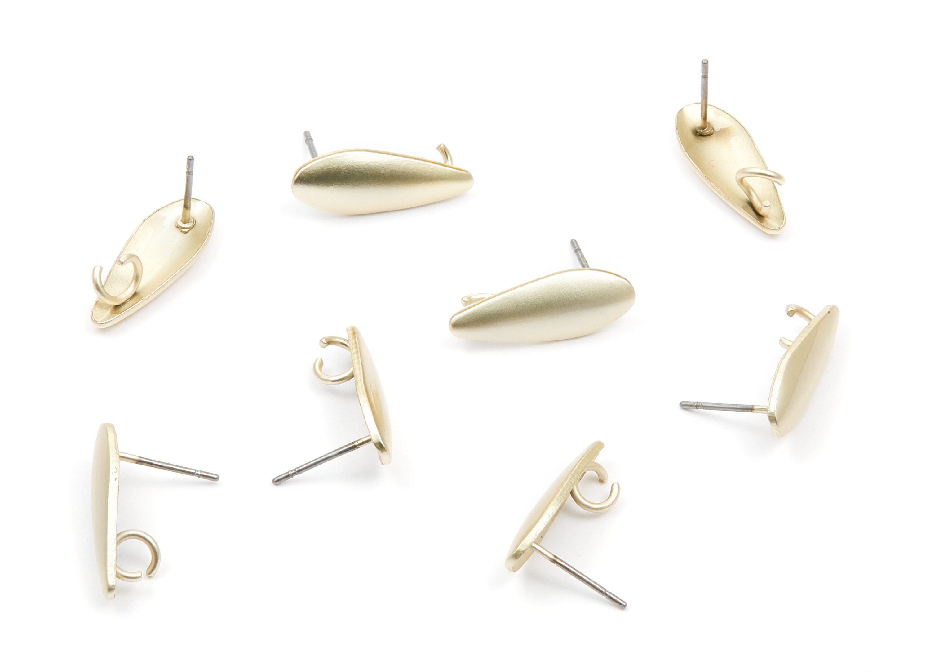 Iron Earring Stud - Gold Tone Plated - Earring Post - Earring findings - Jewelry Supplies - 19x7,4x1mm - ZZ1311 - DOMEDBAZAAR