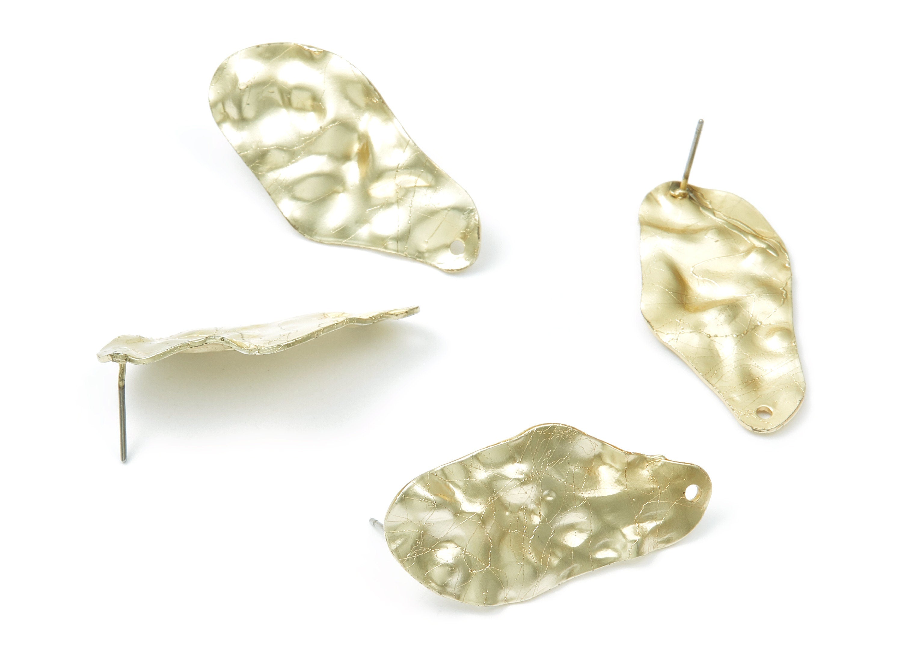 Iron Earring Stud - Gold Tone Plated - Earring Post - Earring findings - Jewelry Supplies - 38,15x18,24x0,9mm - ZZ1315 - DOMEDBAZAAR