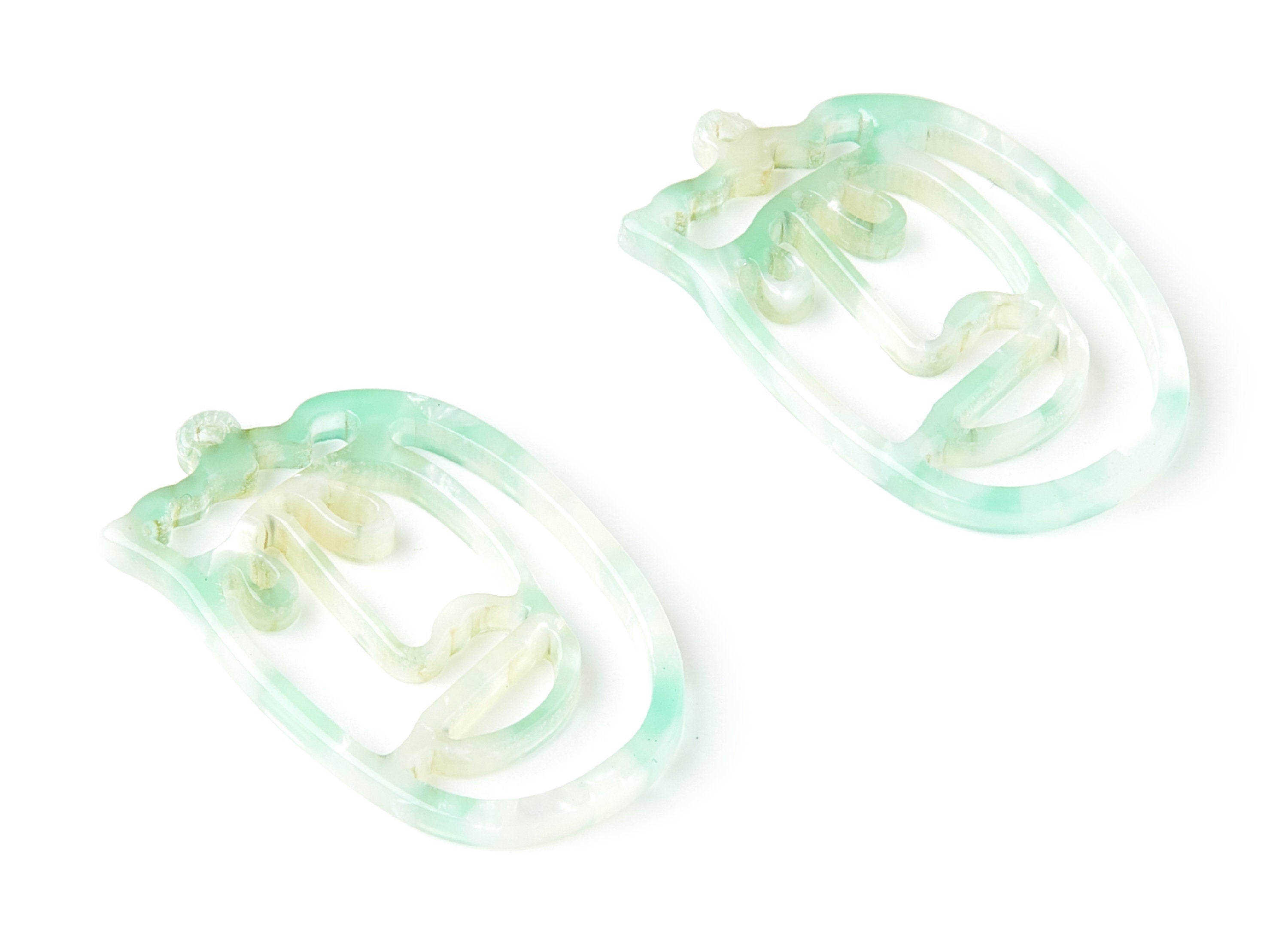 Acetate Acrylic Earring Charms - Tortoise Shell Earrings - Face Shaped Pendant - Earring Findings - 35x22,15x2,64mm - AC1375M - DOMEDBAZAAR