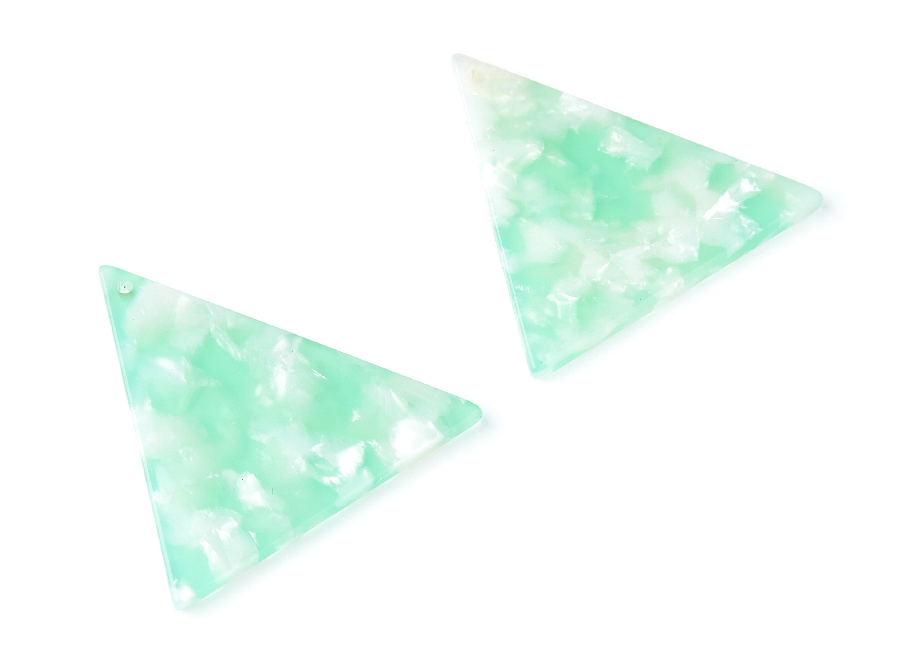 Acetate Acrylic Earring Charms - Tortoise Shell Earrings - Triangle Shaped Pendant - Color Code: A35 - 42,23x41,8x2,69mm - AC1350P - DOMEDBAZAAR