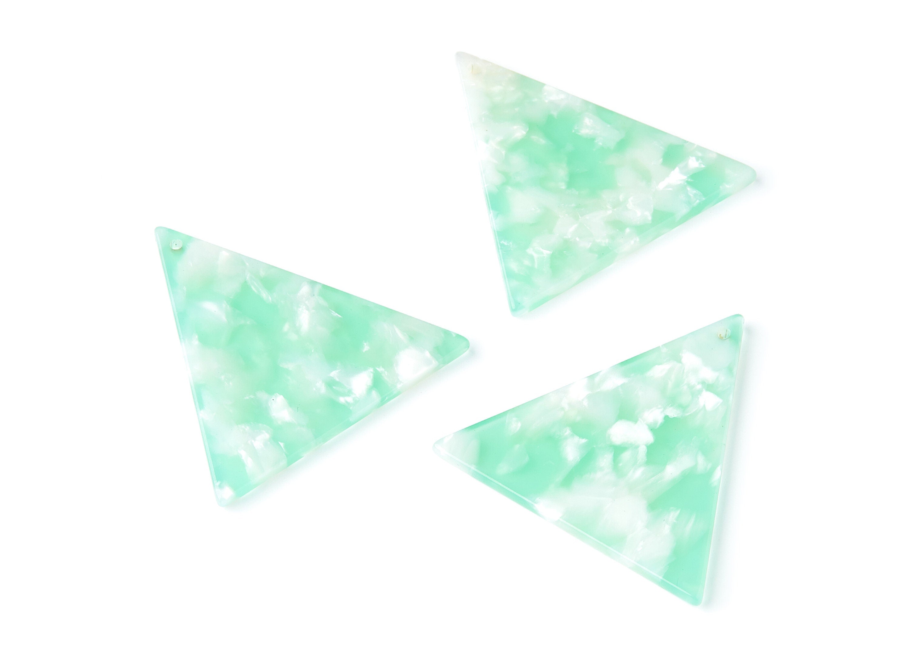 Acetate Acrylic Earring Charms - Tortoise Shell Earrings - Triangle Shaped Pendant - Color Code: A35 - 42,23x41,8x2,69mm - AC1350P - DOMEDBAZAAR