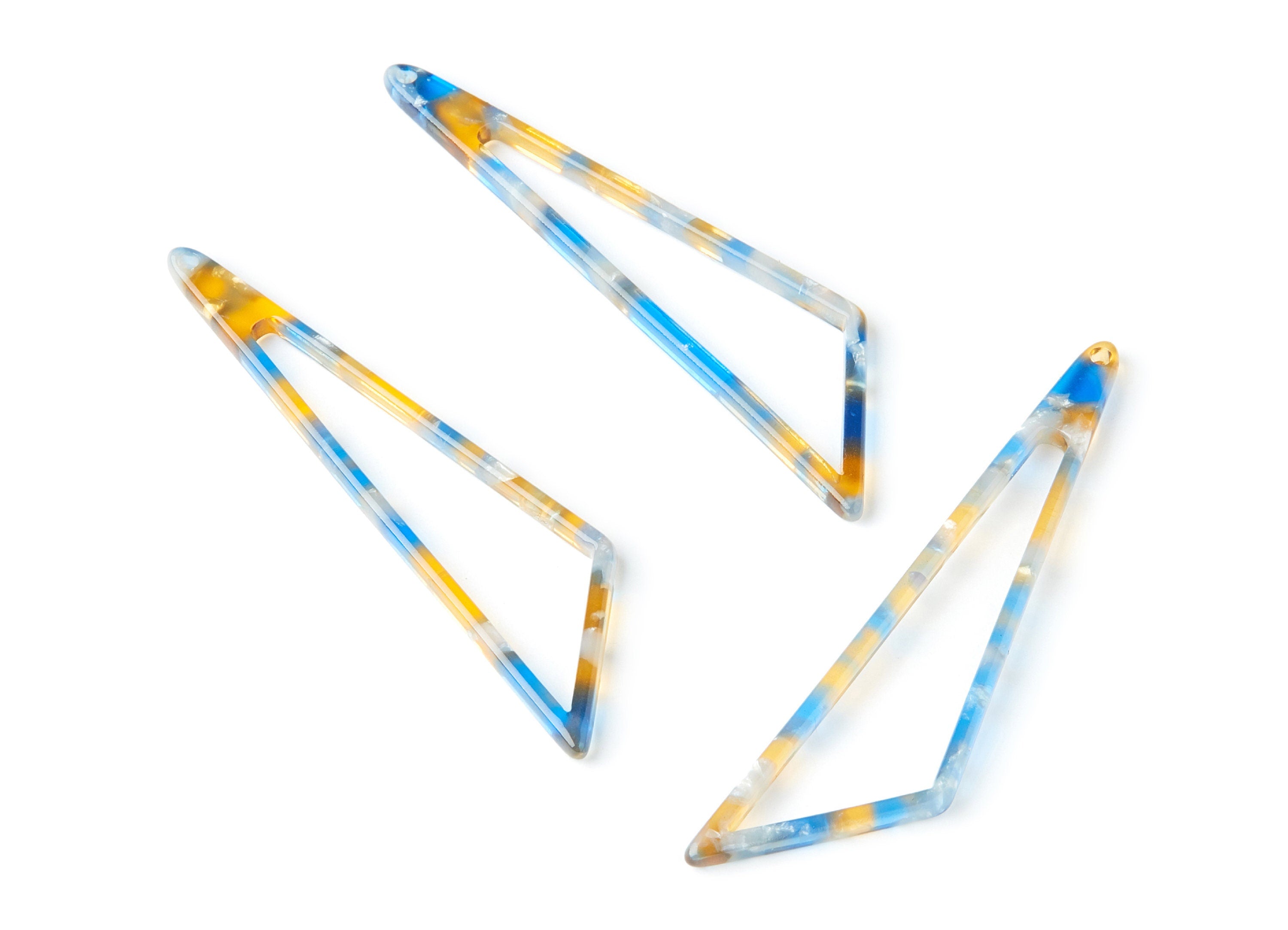 Acetate Triangle Earring Charm - Triangle Pendant - Earring Findings - Jewelry Supplies - Color Code: A40 - 69,12x16,3x2,6mm - AC1357K - DOMEDBAZAAR