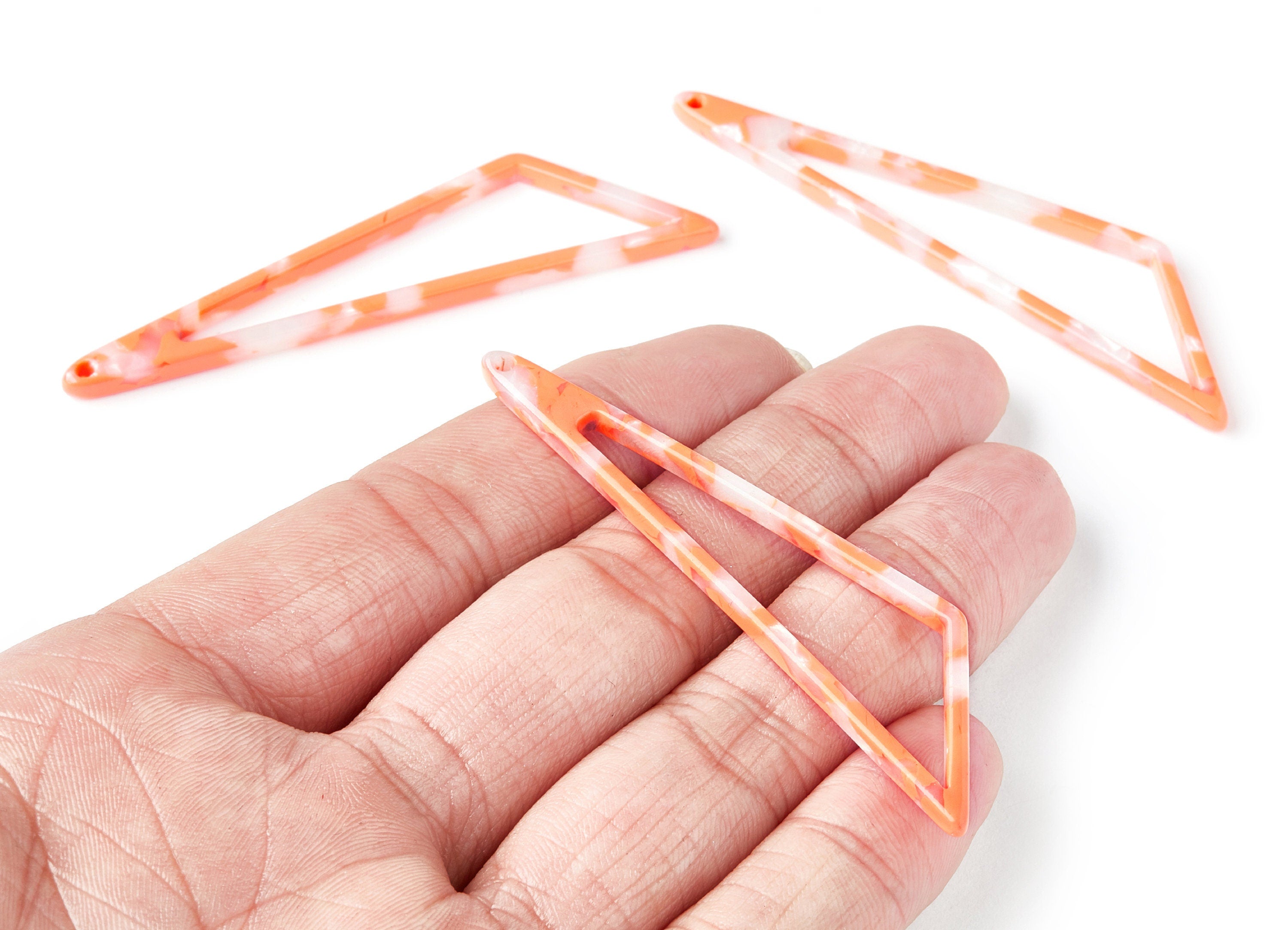 Acetate Triangle Earring Charm - Triangle Pendant - Earring Findings - Jewelry Supplies - Color Code: A39 - 69,12x16,3x2,6mm - AC1357L - DOMEDBAZAAR