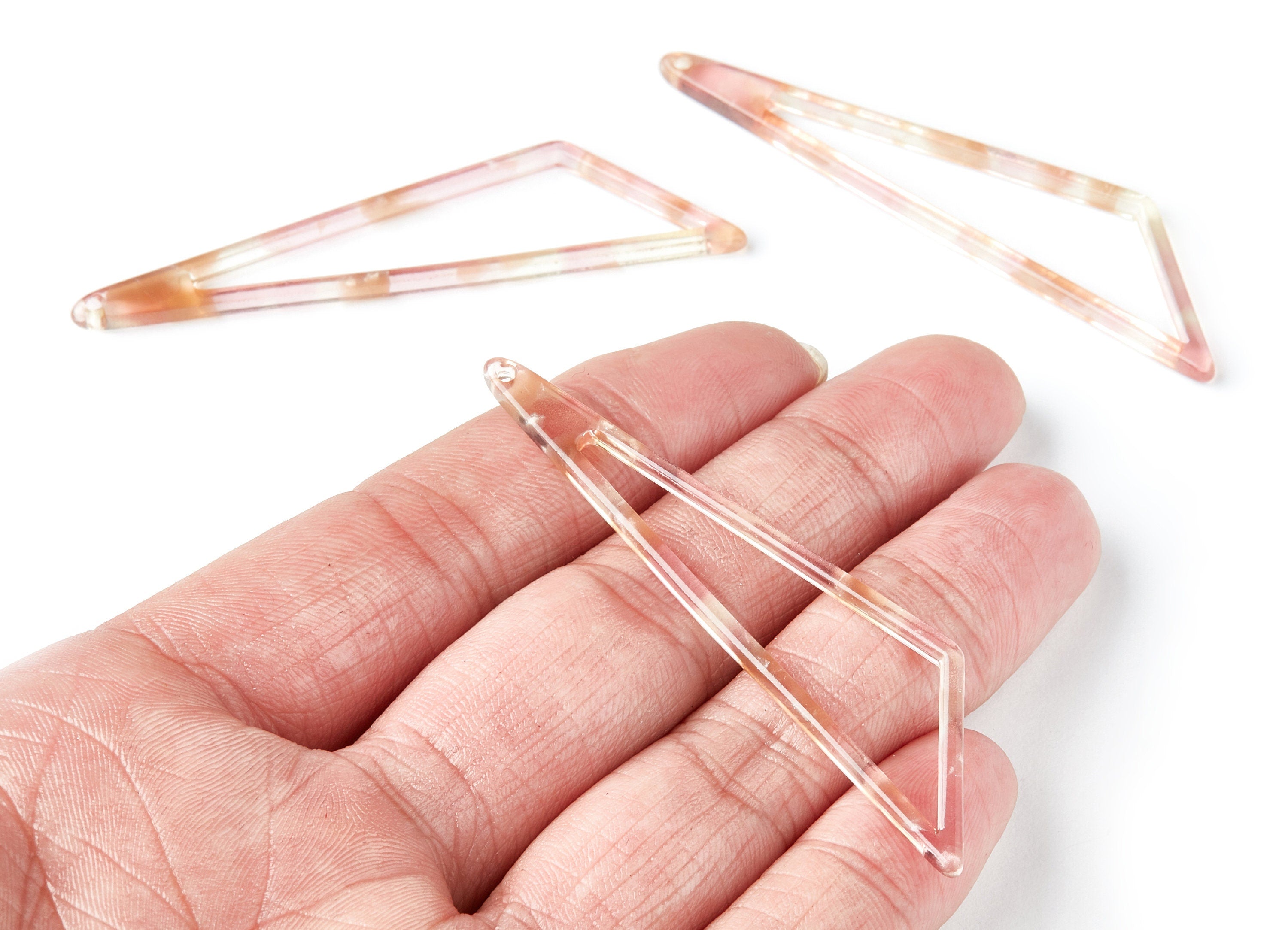 Acetate Triangle Earring Charms - Triangle Pendant - Earring Findings - Jewelry Supplies - Color Code: A45 - 69,12x16,3x2,6mm - AC1357V - DOMEDBAZAAR