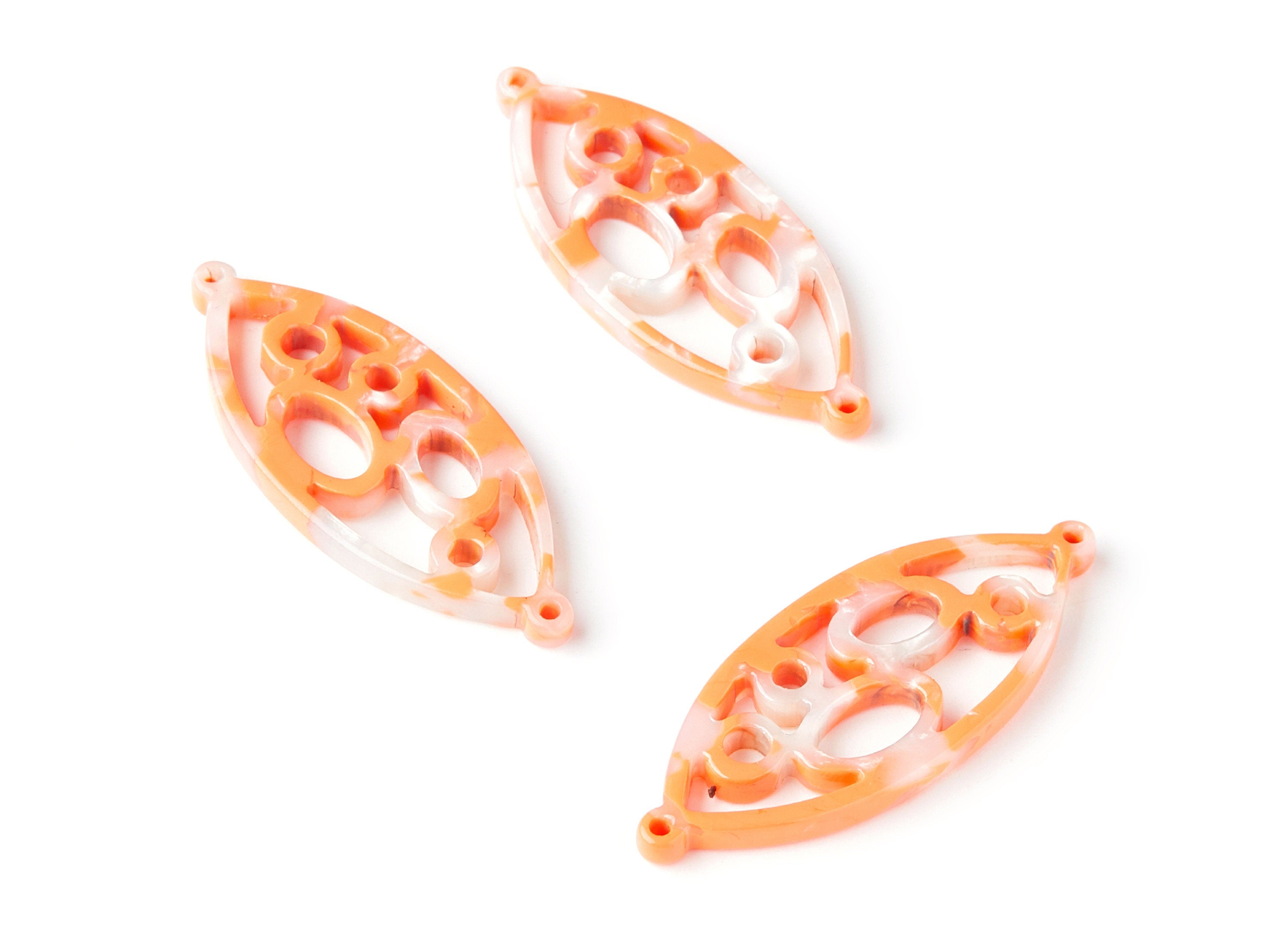 Acetate Leaf Earring Charms - Leaf Shaped Pendant - Earring Findings - Jewelry Supplies - 43.78x18x2.84mm - AC1372J - DOMEDBAZAAR