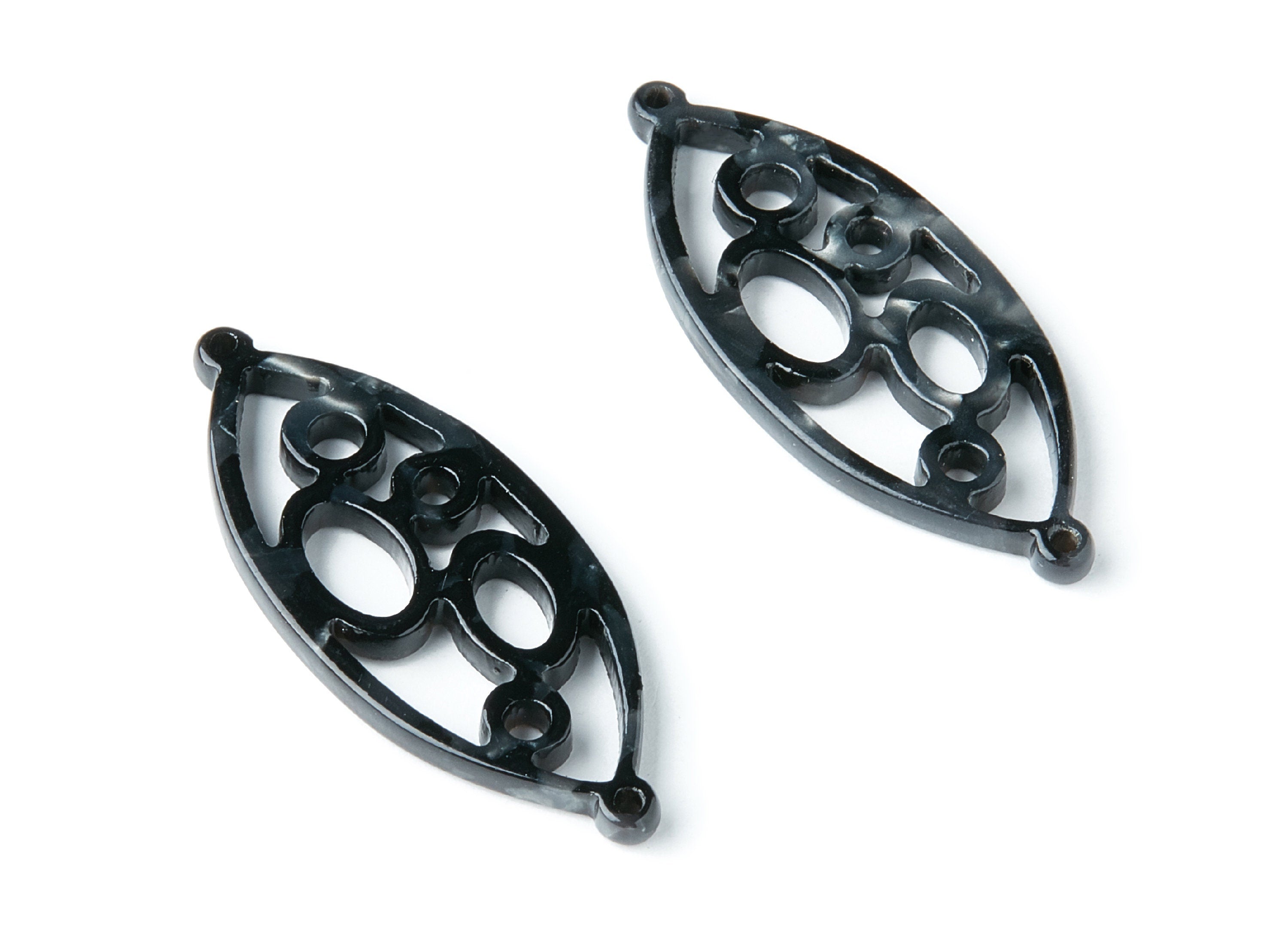 Acetate Leaf Earring Charms - Leaf Shaped Pendant - Earring Findings - Jewelry Supplies - 43.78x18x2.84mm - AC1372K - DOMEDBAZAAR