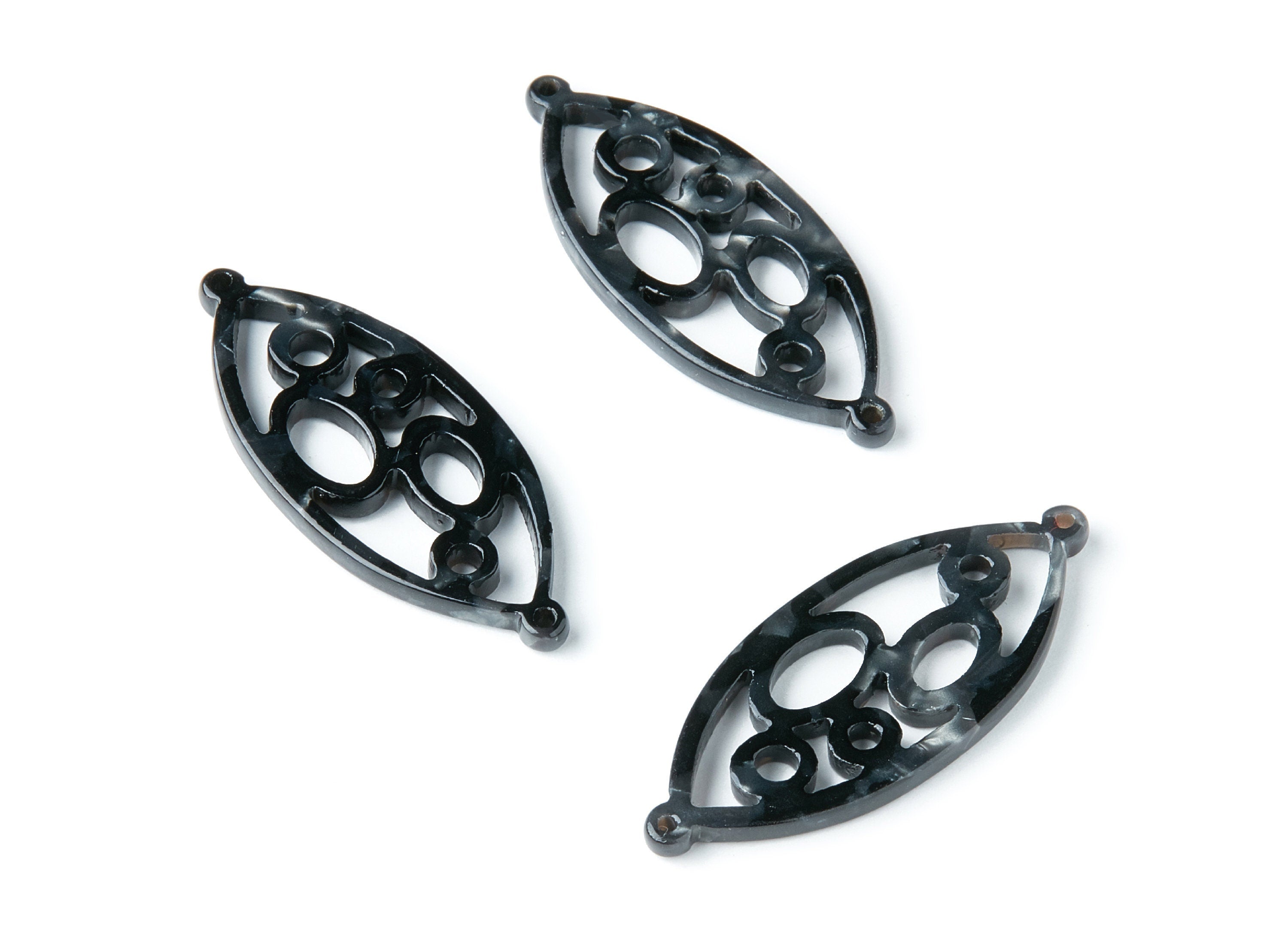 Acetate Leaf Earring Charms - Leaf Shaped Pendant - Earring Findings - Jewelry Supplies - 43.78x18x2.84mm - AC1372K - DOMEDBAZAAR