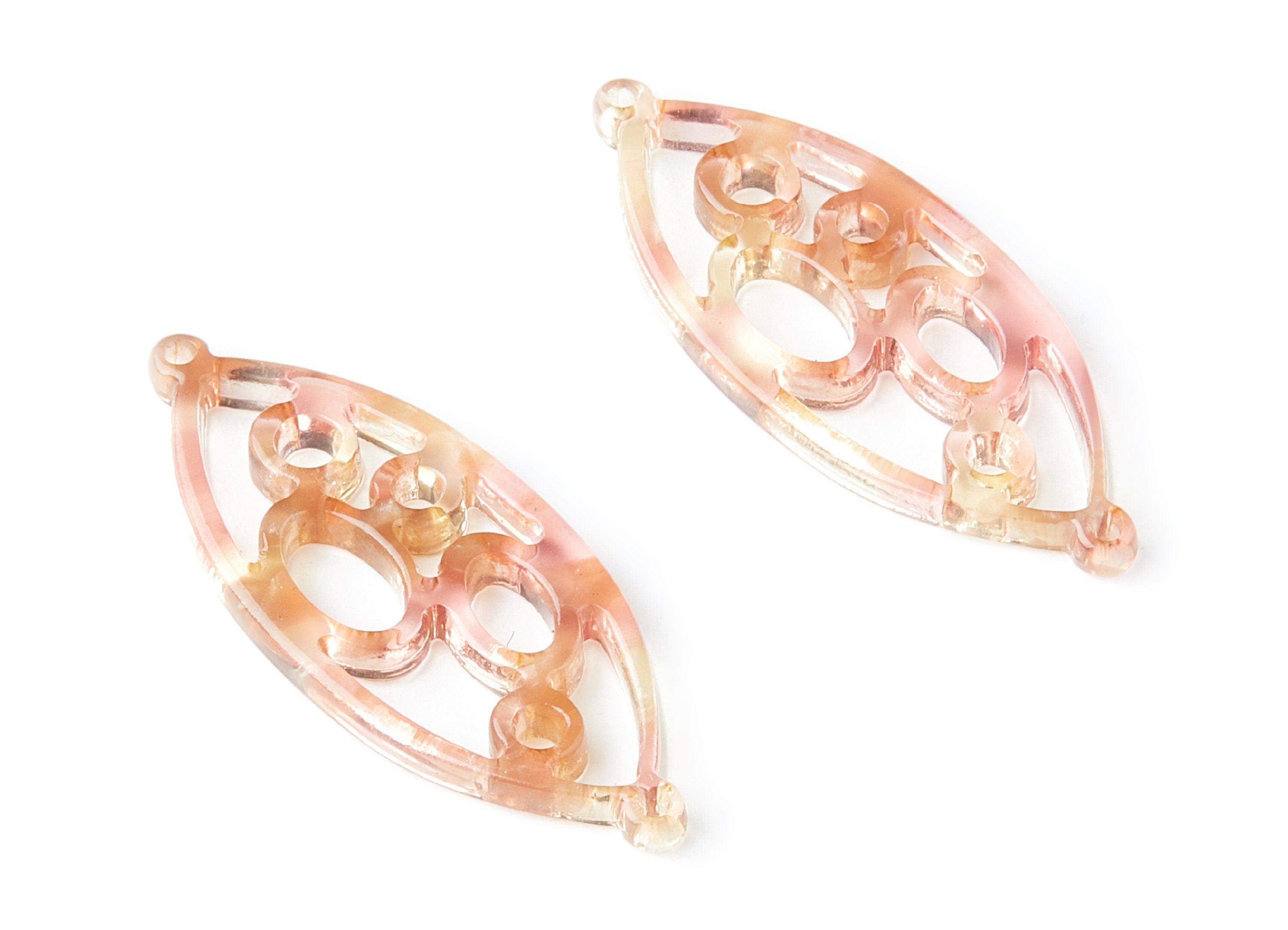 Acetate Leaf Earring Charms - Leaf Shaped Pendant - Earring Findings - Jewelry Supplies - 43.78x18x2.84mm - AC1372P - DOMEDBAZAAR