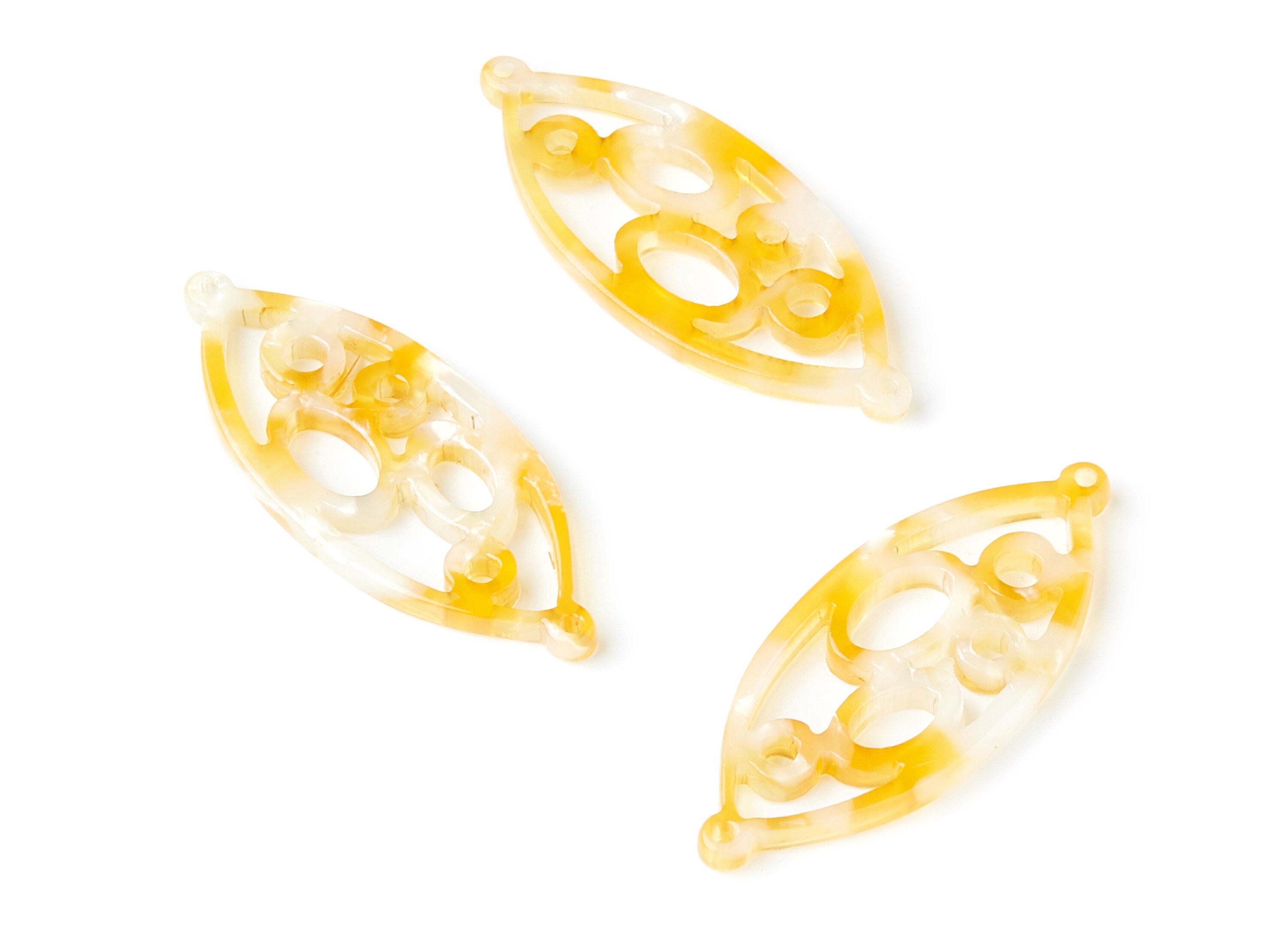 Acetate Leaf Earring Charms - Leaf Shaped Pendant - Earring Findings - Jewelry Supplies - 43.78x18x2.84mm - AC1372S - DOMEDBAZAAR