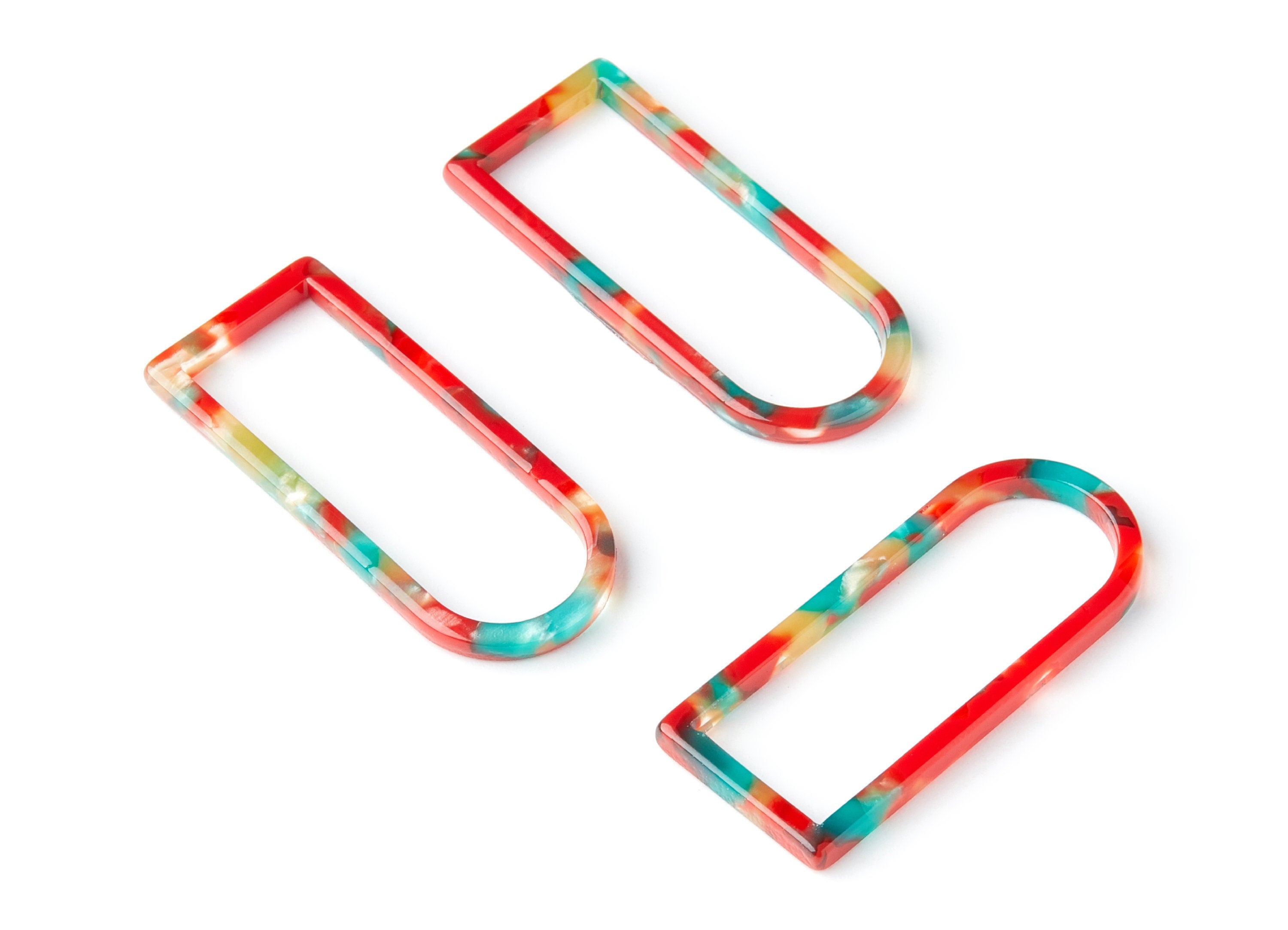 Acetate Geometric Earring Charms - Geometric Pendant - Earring Findings - Jewelry Supplies - Color Code: A46 - 41.5x17.69x2.66mm - AC1362H - DOMEDBAZAAR
