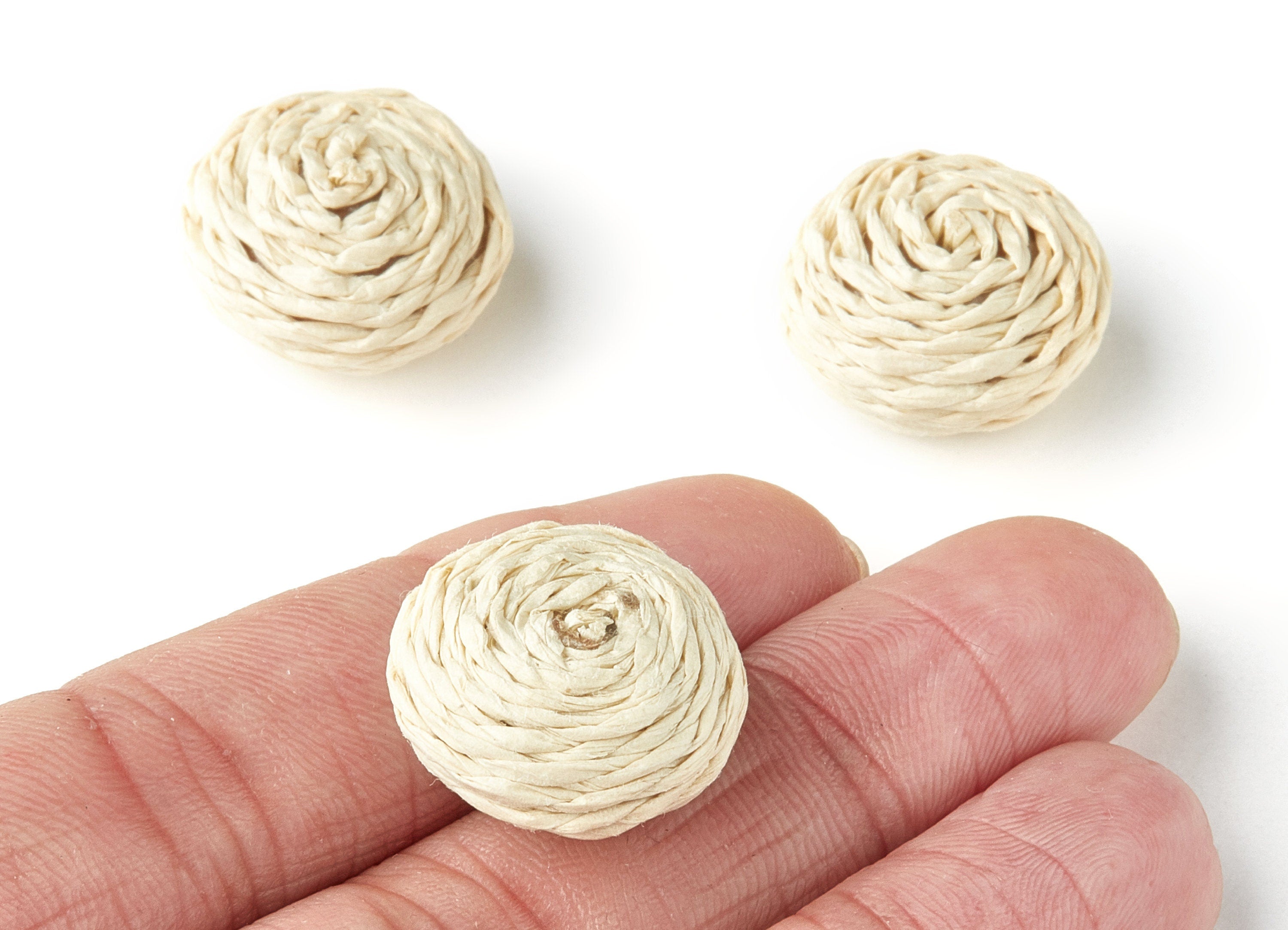Handwoven Rattan Earrings - Round Shaped Rattan Pendant - Wooden Straw Earring - Jewelery Handmade - 19.6x12mm - RT1131 - DOMEDBAZAAR