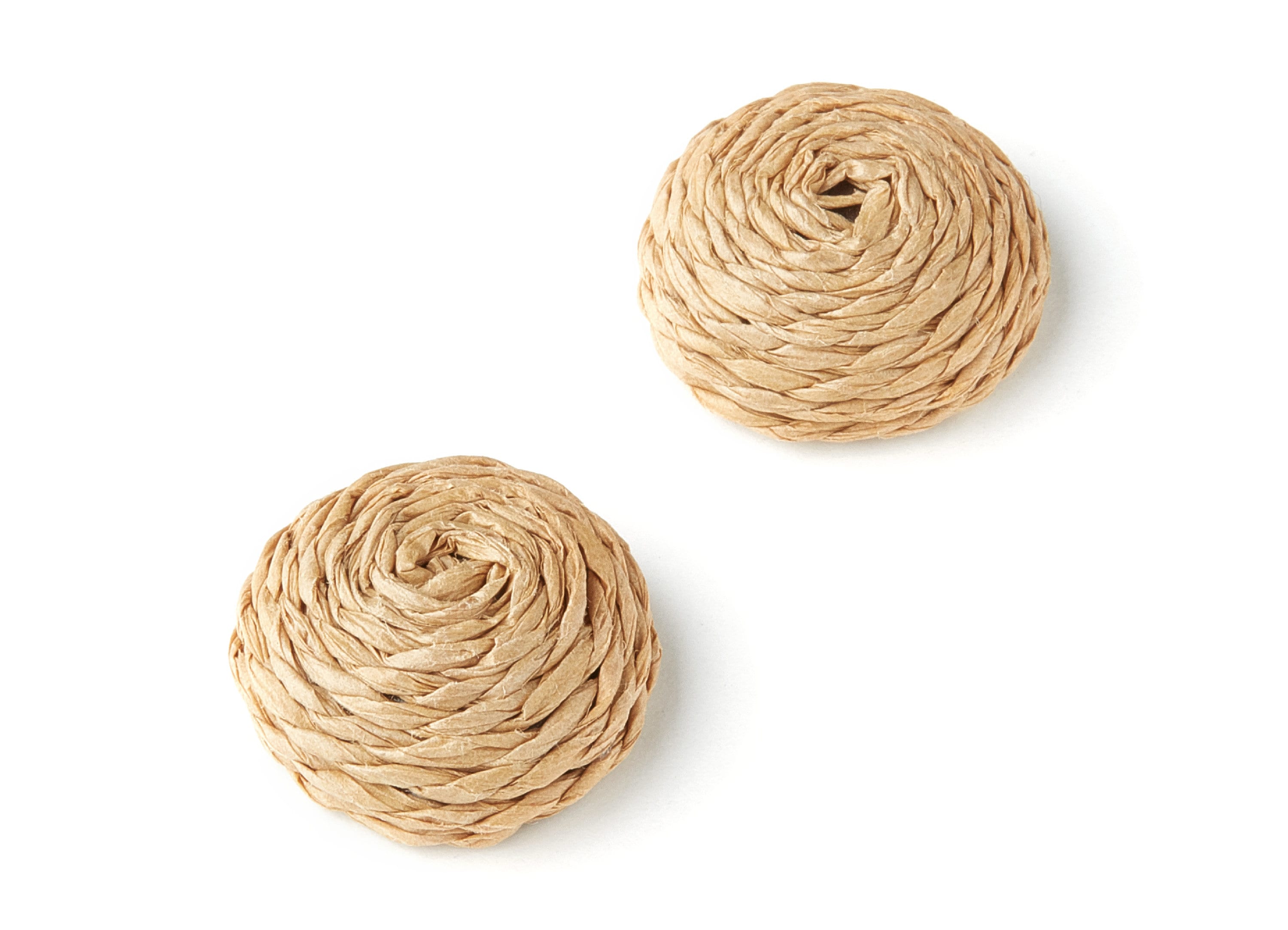 Handwoven Rattan Earrings - Round Shaped Rattan Pendant - Wooden Straw Earring - Jewelery Handmade - 21.7x21.7x9.3mm - RT1116 - DOMEDBAZAAR